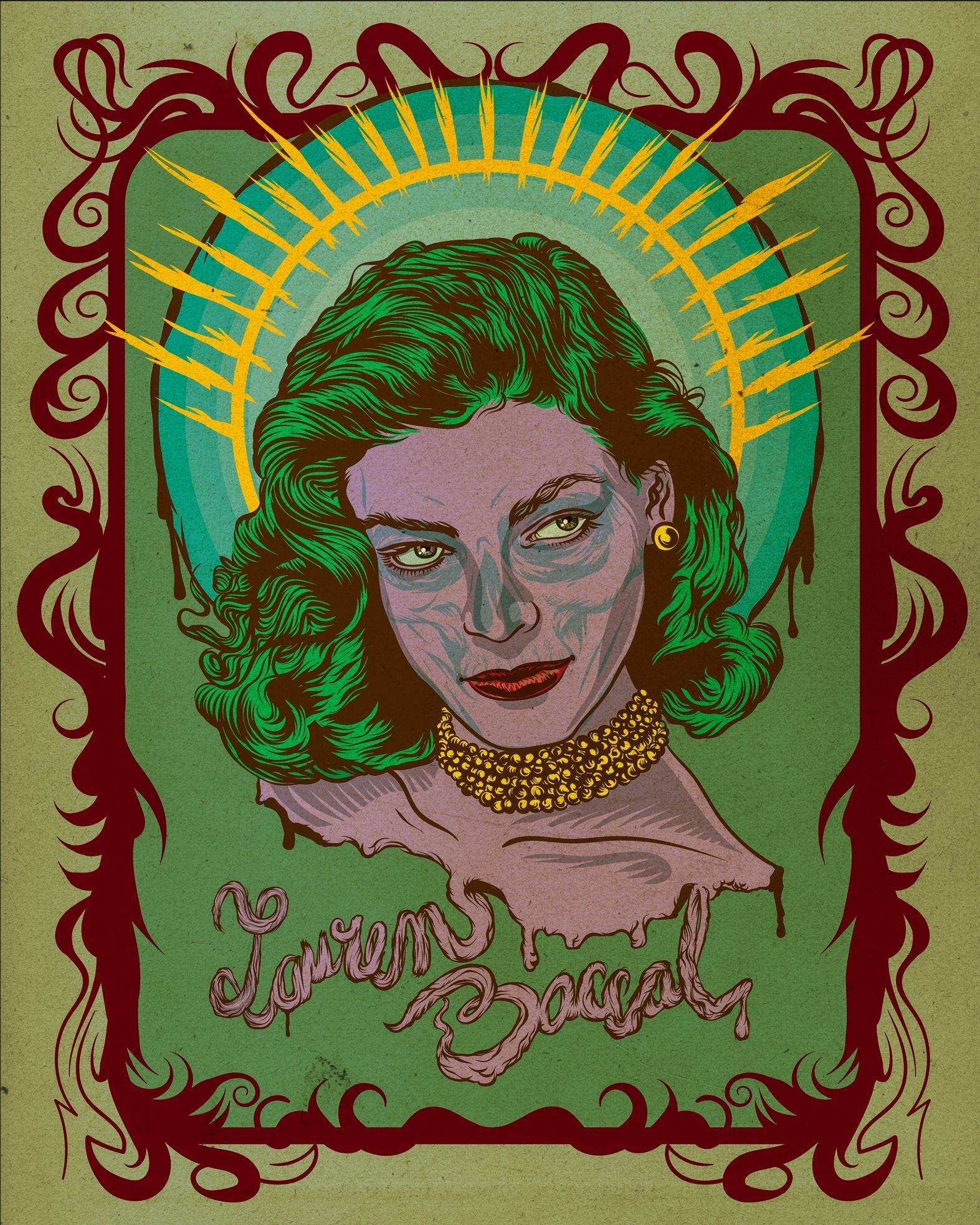 Editions d'art de Carlos Olmo a pour titre  Lauren Bacall style figuratif dim : Carlos Olmoprix:80