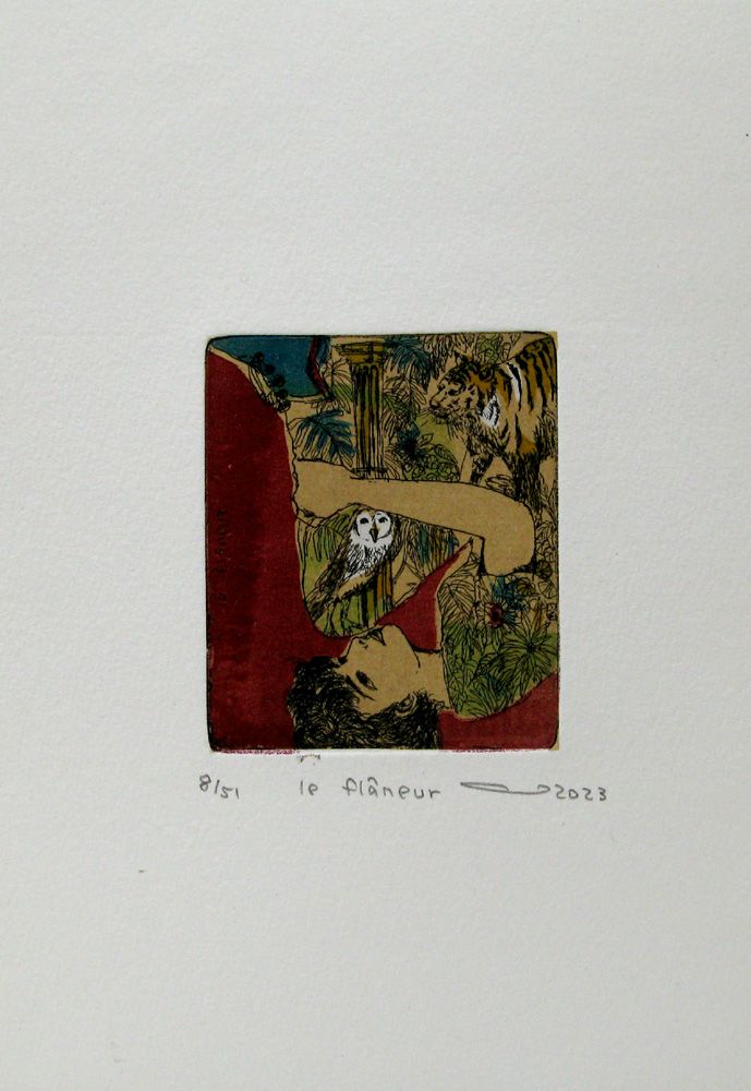 Editions d'art de ATSUKO ISHII a pour titre  le flaneur style figuratif dim : ATSUKO ISHIIprix:40