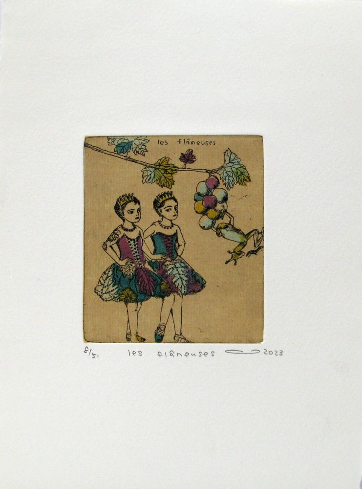 Editions d'art de ATSUKO ISHII a pour titre  les flaneuses style figuratif dim : ATSUKO ISHIIprix:40