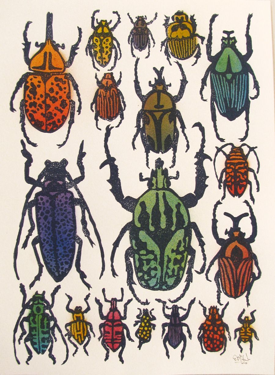 Linogravure abstrait petit format PLANCHE NATURALISTE 7 – OSRU – 30 × 40 cm