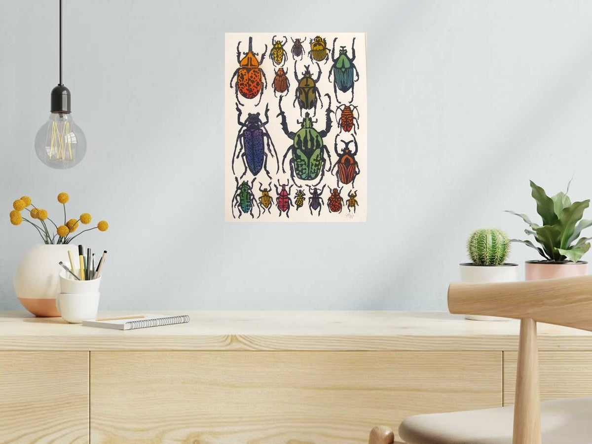 Linogravure PLANCHE NATURALISTE 7 de OSRU dans un intérieur – 30 × 40 cm