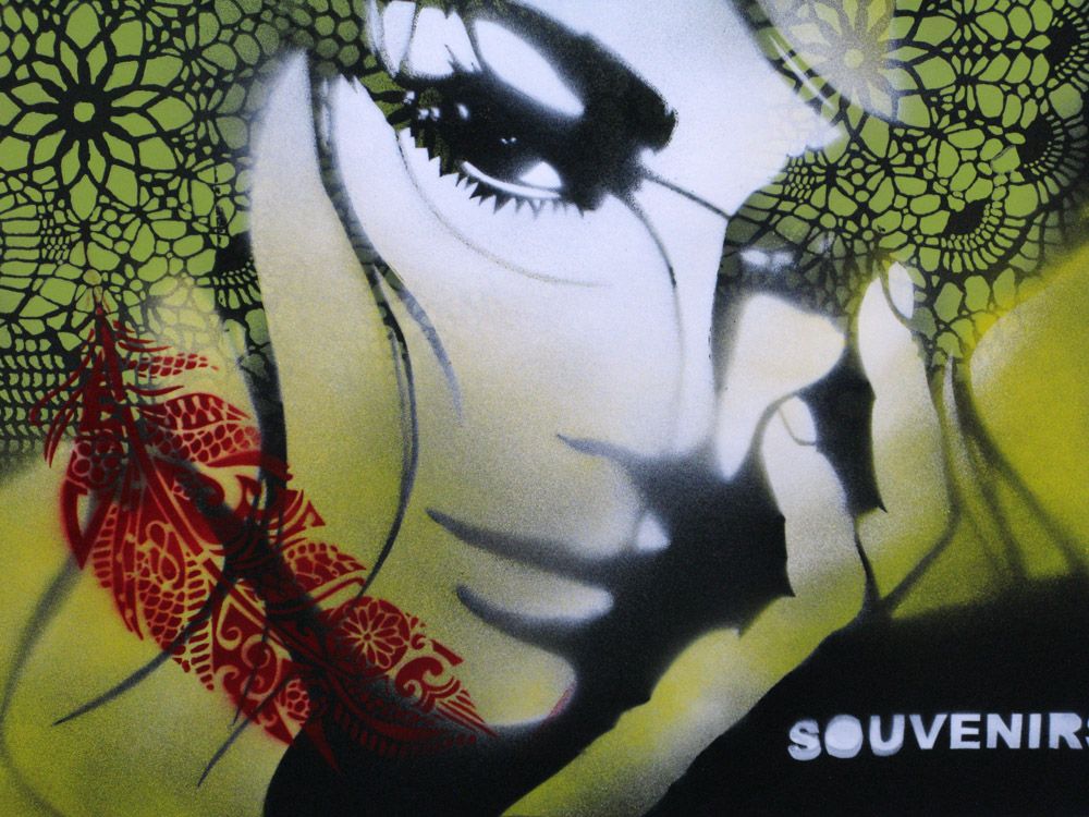 Tableau de KARO TRASS a pour titre  Lisa style street pop art, street art dim : KARO TRASSprix:170