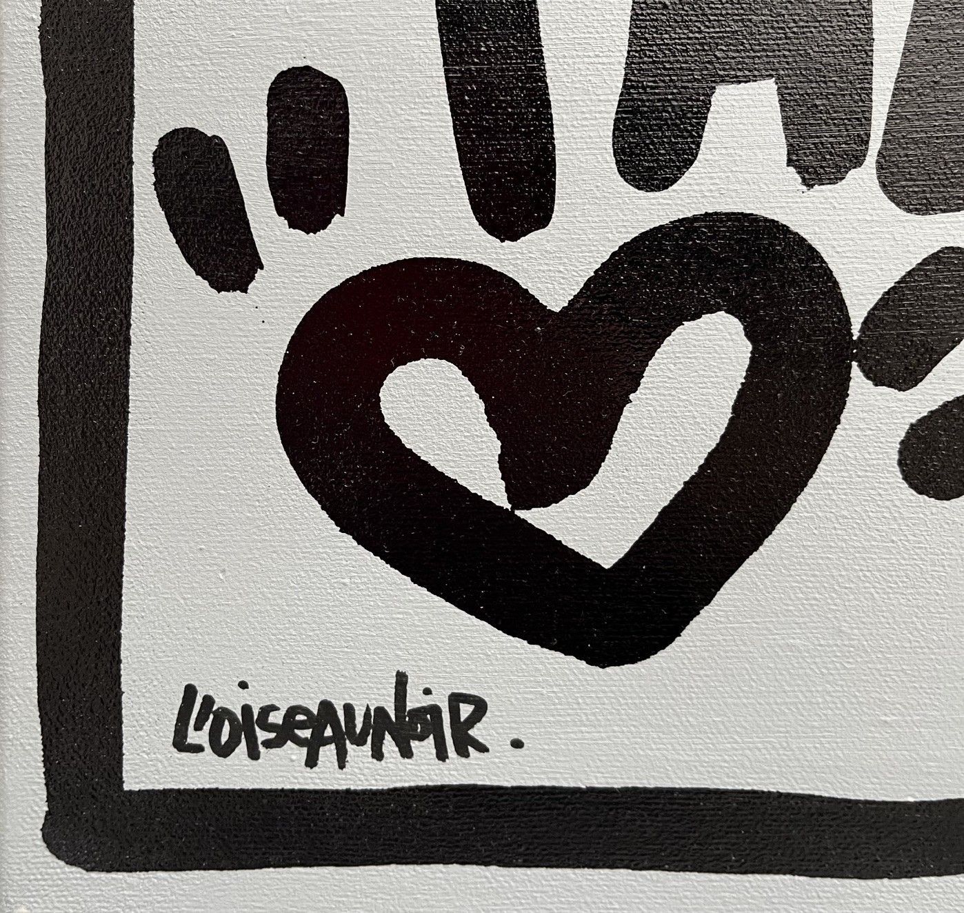 Tableau de L'OISEAU NOIR a pour titre  Love is the way style graphique dim : L'OISEAU NOIRprix:250
