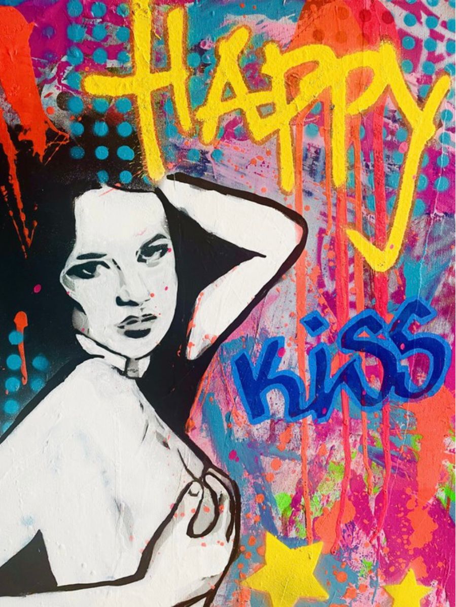 Tableau de SARA CHELOU a pour titre  Love legalize it style street pop art dim : SARA CHELOUprix:750