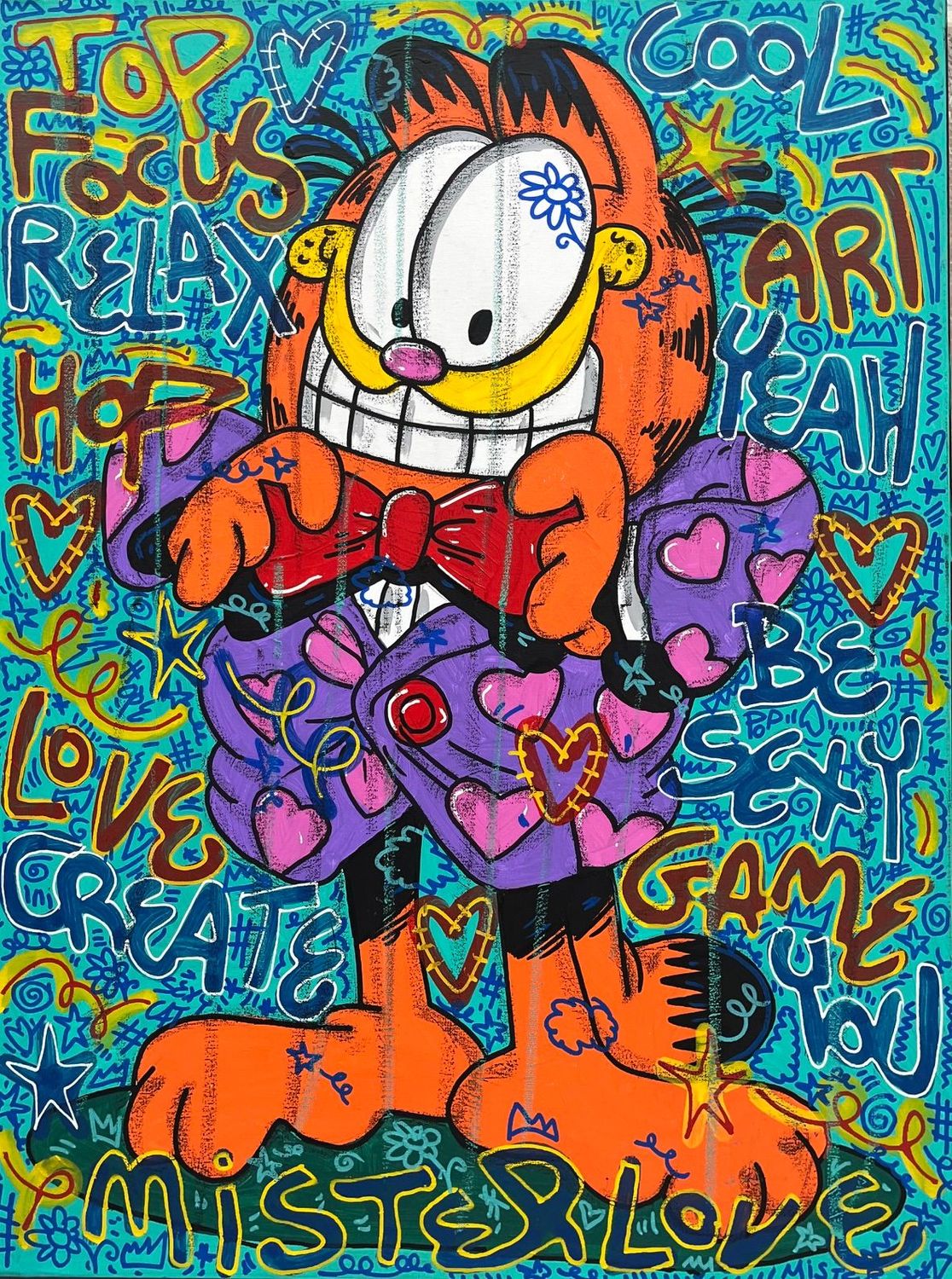 Tableau de RICO SAB a pour titre  Garfield Lover style street pop art dim : RICO SABprix:450