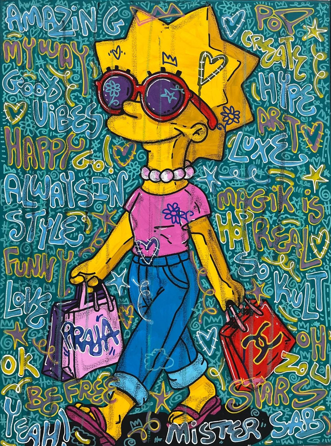 Tableau de RICO SAB a pour titre  Luxe Kult style street pop art dim : RICO SABprix:450