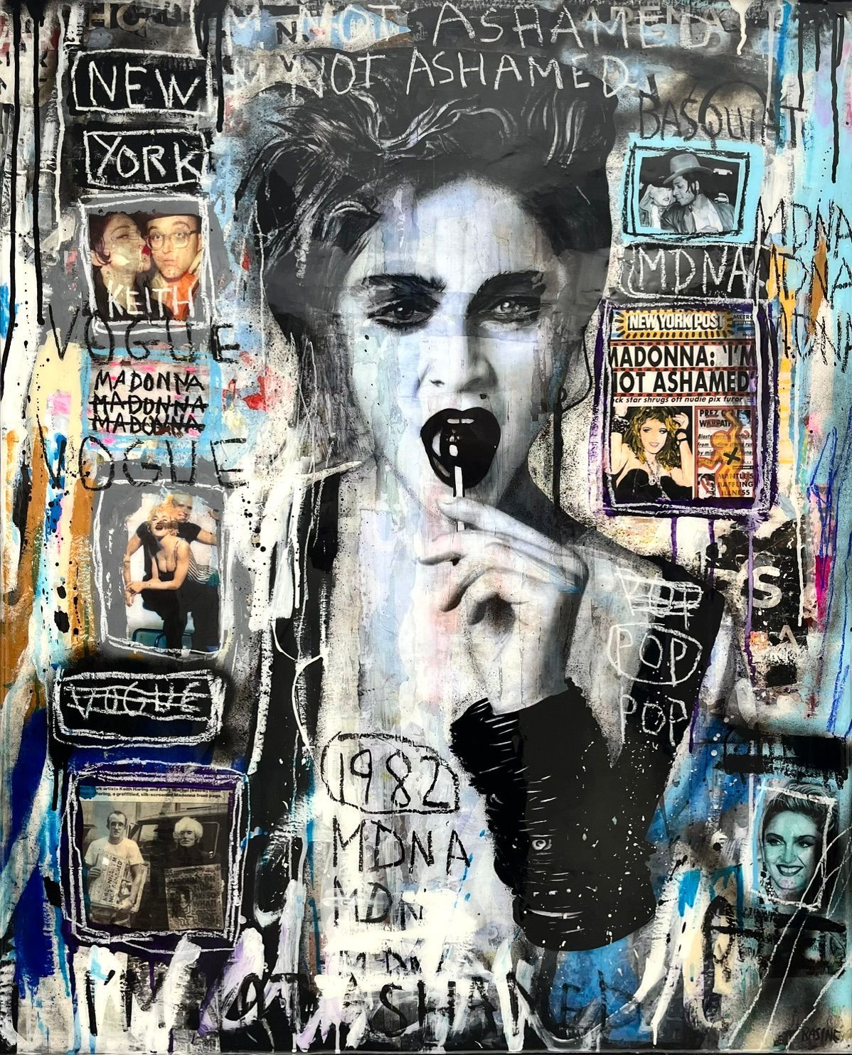 Tableau de THIERRY RASINE a pour titre  Madonna style street pop art dim : THIERRY RASINEprix:1400