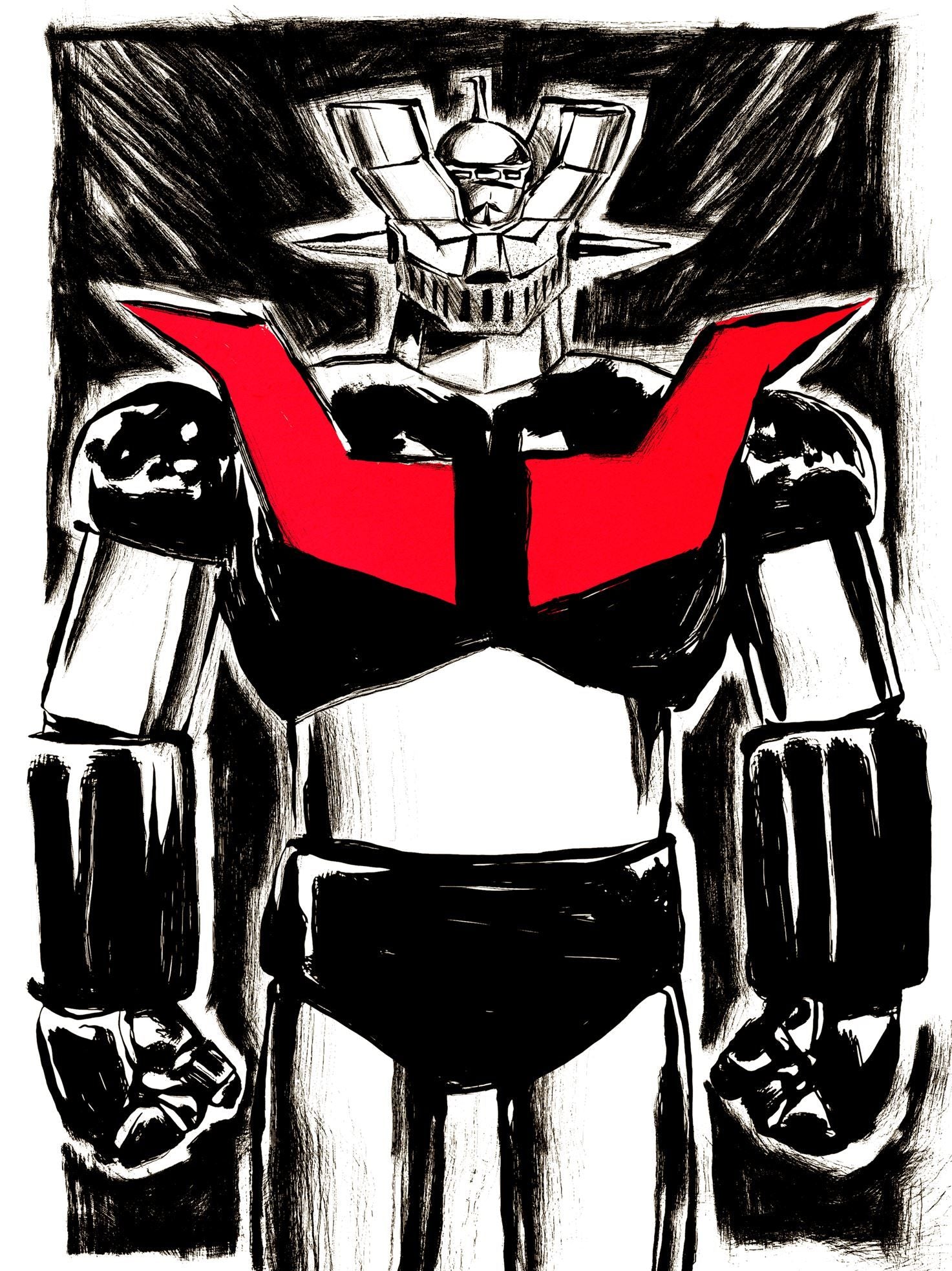 Editions d'art de Carlos Olmo a pour titre  Mazinger Z style figuratif dim : Carlos Olmoprix:60