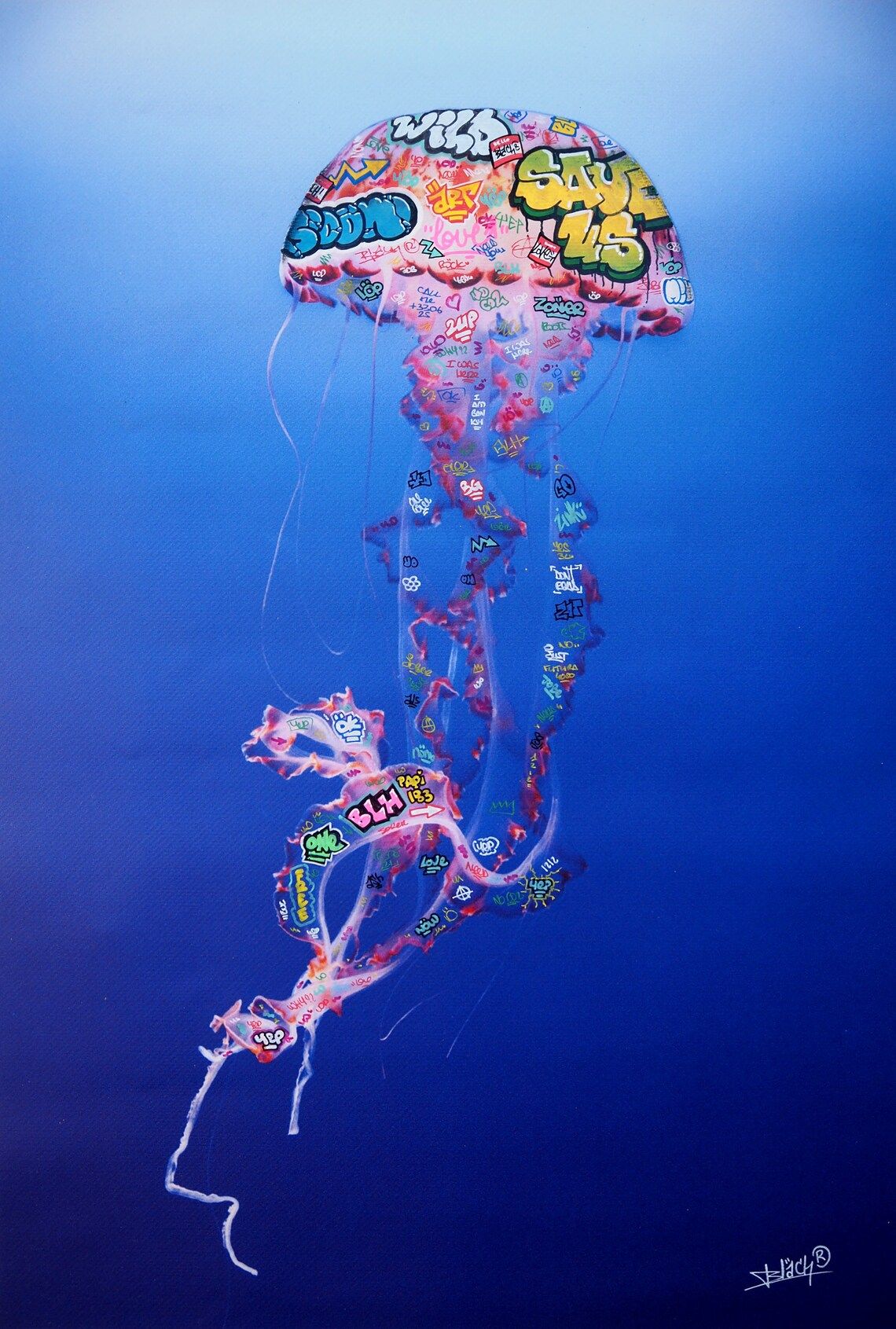 Editions d'art de BLACH a pour titre  Meduse style street art dim : BLACHprix:100