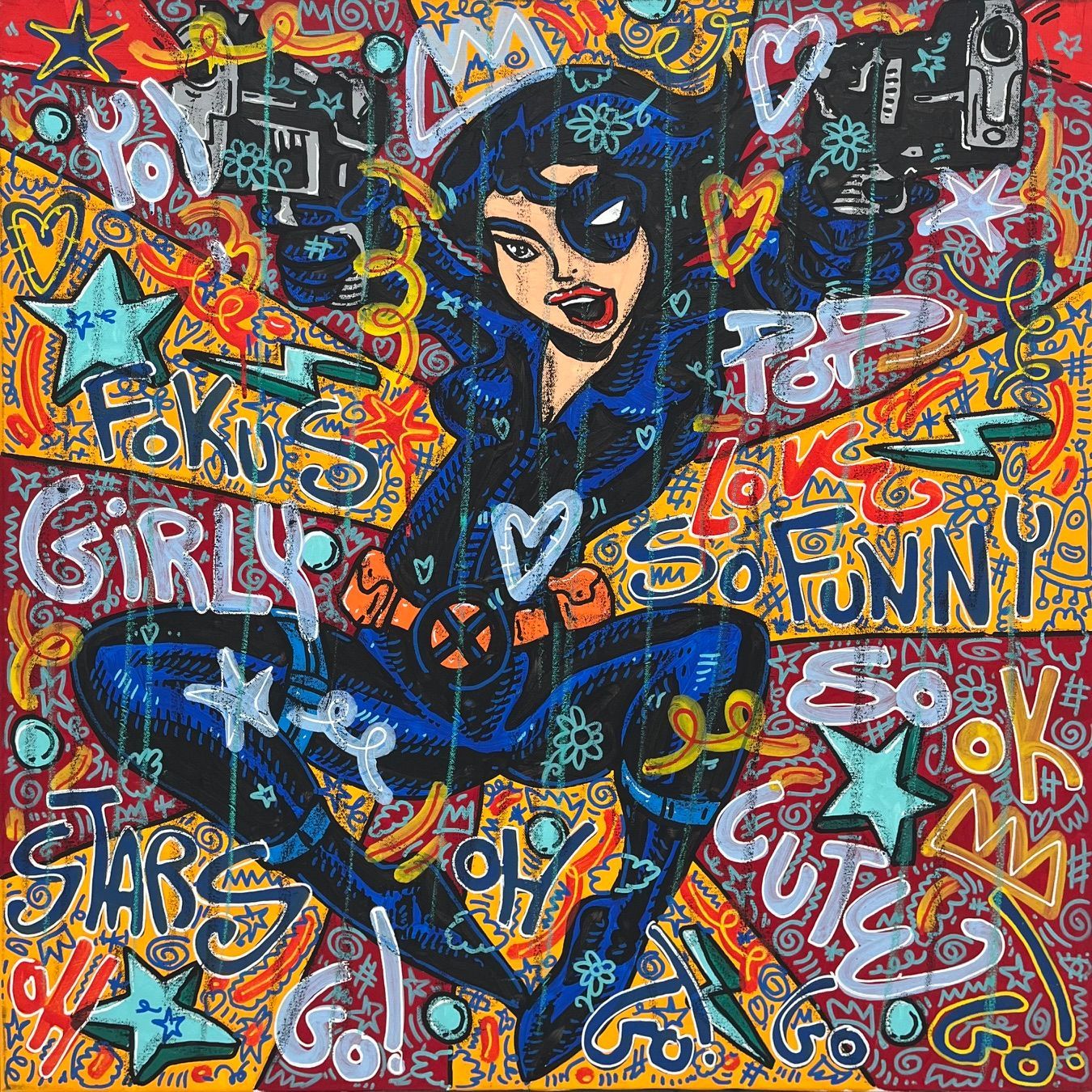 Tableau de RICO SAB a pour titre  So Girly style street pop art, street art dim : RICO SABprix:600