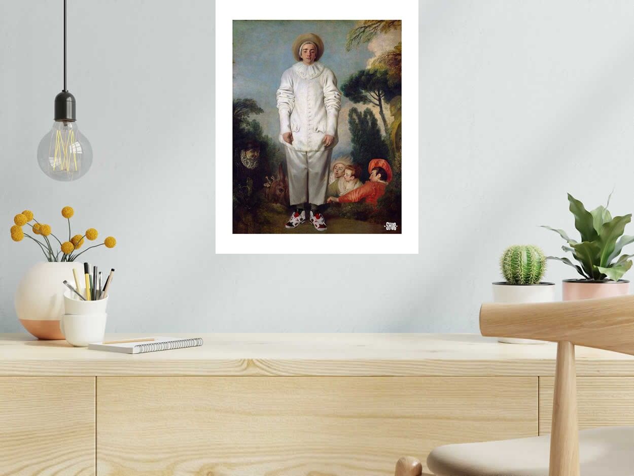 Editions d'art de SHUZ a pour titre  Pierrot to the moon style figuratif dim : SHUZprix:90