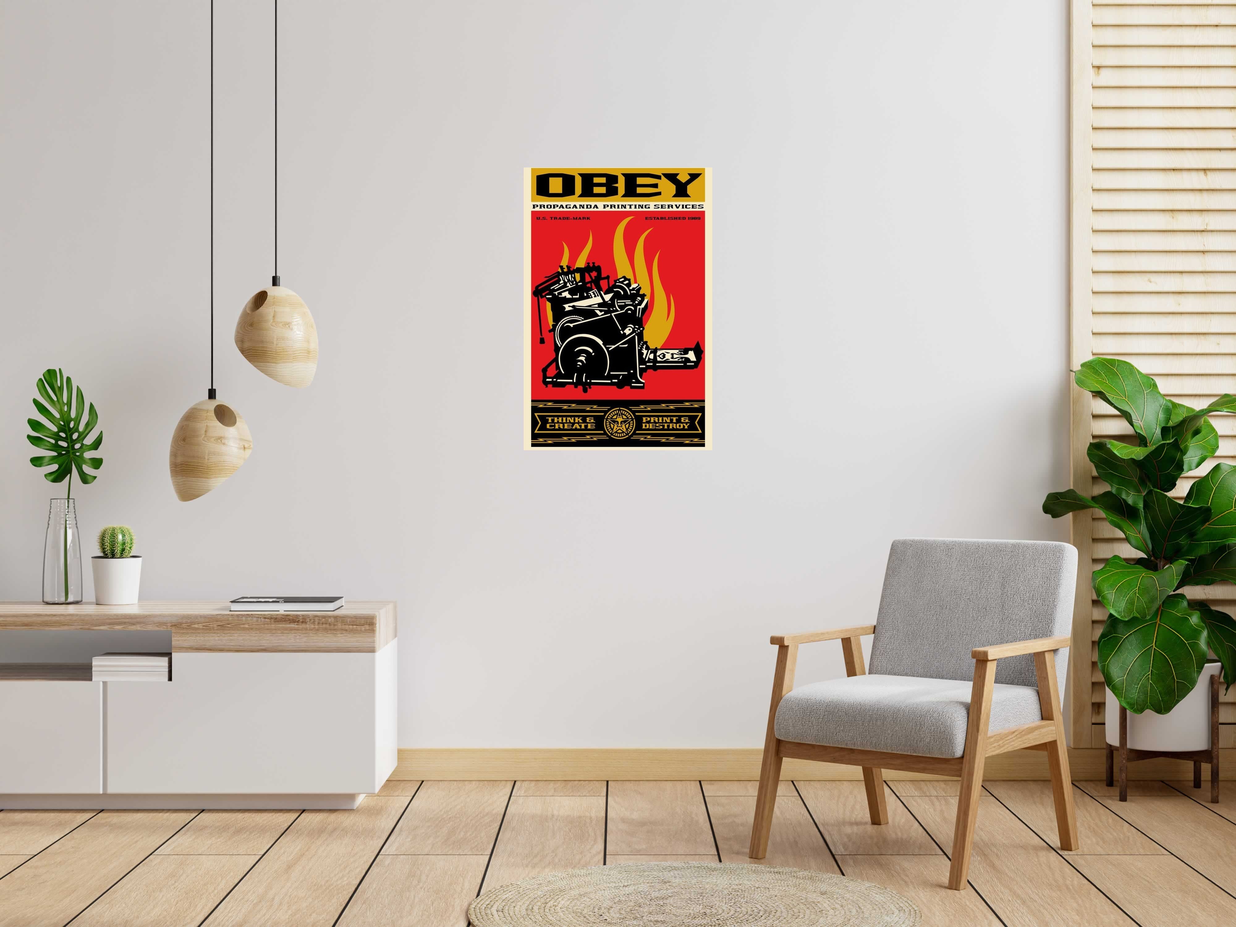 Editions d'art de OBEY : SHEPARD FAIREY  a pour titre  PRINT & DESTROY style street pop art, graphique dim : OBEY : SHEPARD FAIREY prix:200