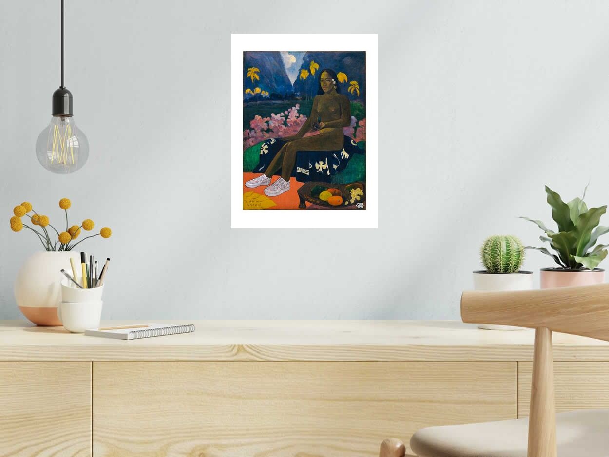 Editions d'art de SHUZ a pour titre  Air Force 1 Gauguin style figuratif dim : SHUZprix:40