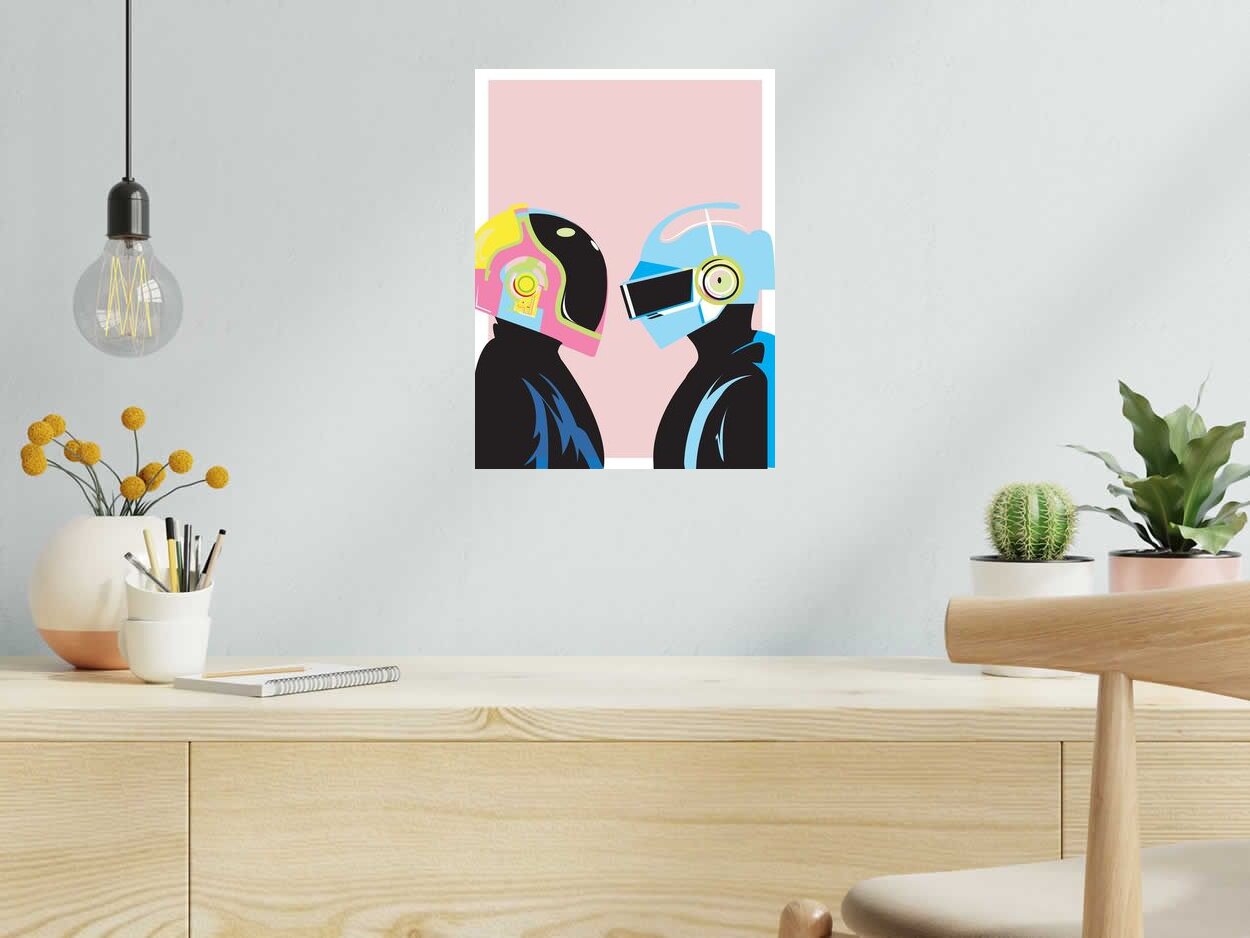 Editions d'art de JMC a pour titre  DAFT PUNK style figuratif, graphique dim : JMCprix:50