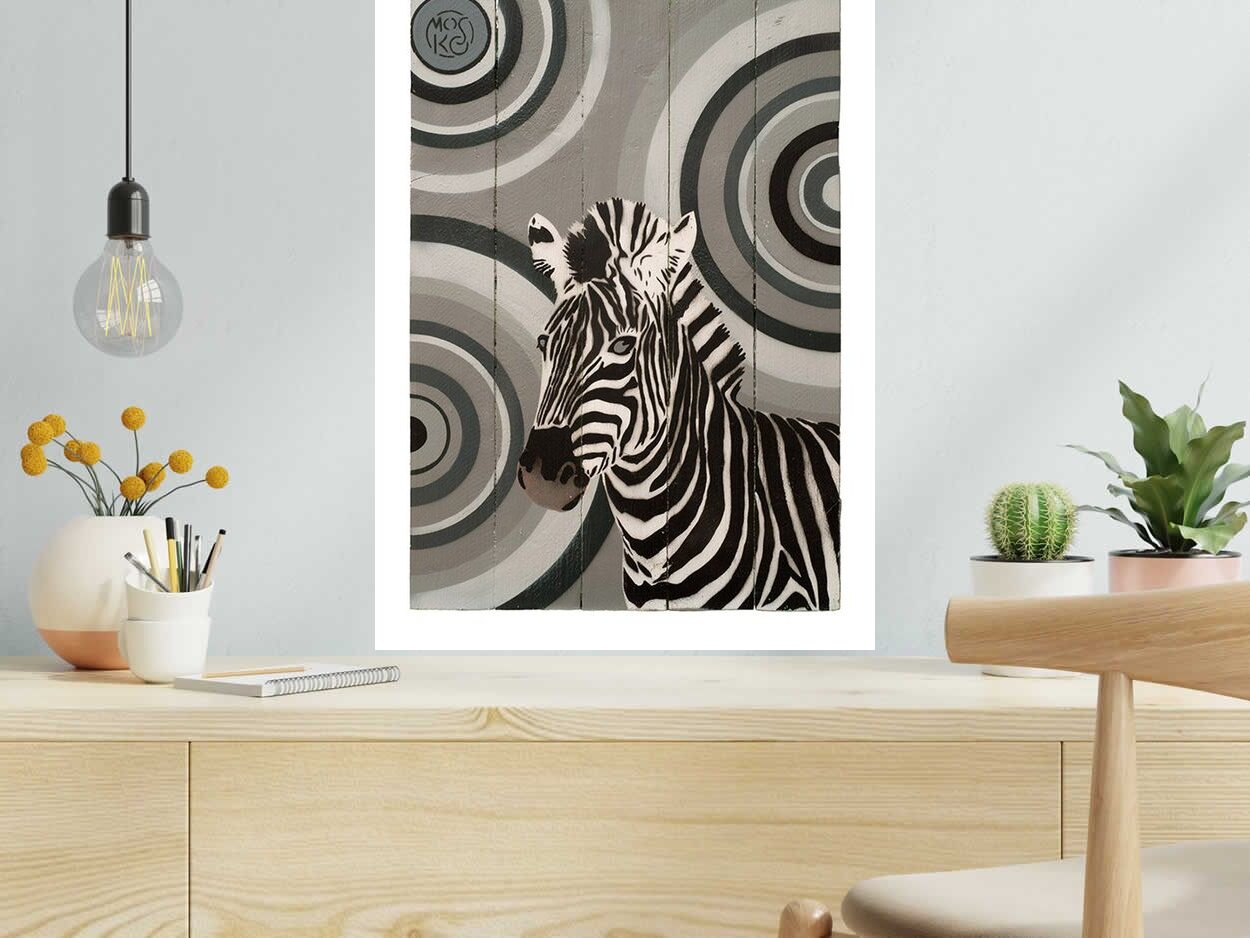 Editions d'art de MOSKO a pour titre  ZEBRE style street art  dim : MOSKOprix:250