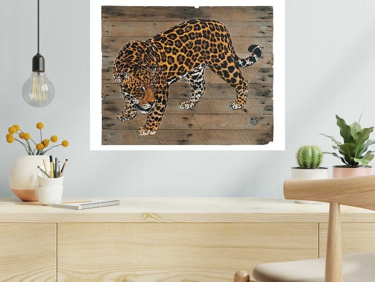 Editions d'art de MOSKO a pour titre  JAGUAR style street art  dim : MOSKOprix:250