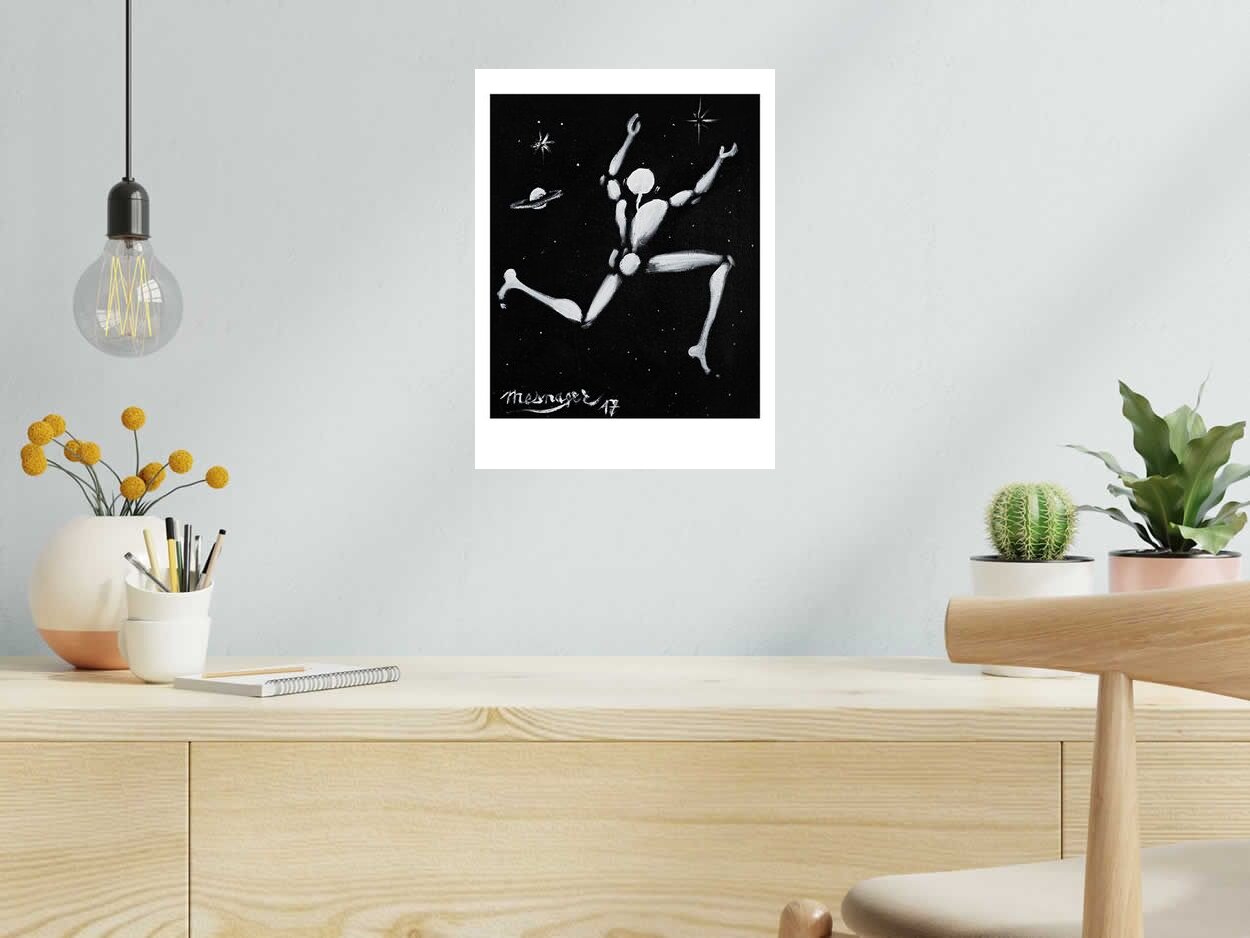 Editions d'art de JEROME MESNAGER a pour titre  L'ENVOLE style street art  dim : JEROME MESNAGERprix:95