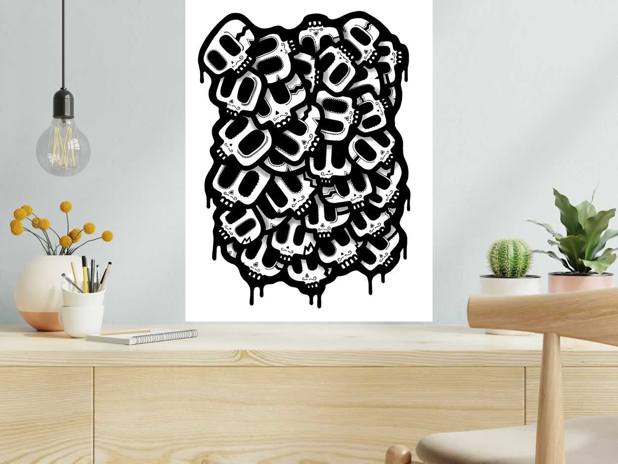 Editions d'art de NININ a pour titre  DIA DE MUERTOS style street pop art dim : NININprix:75