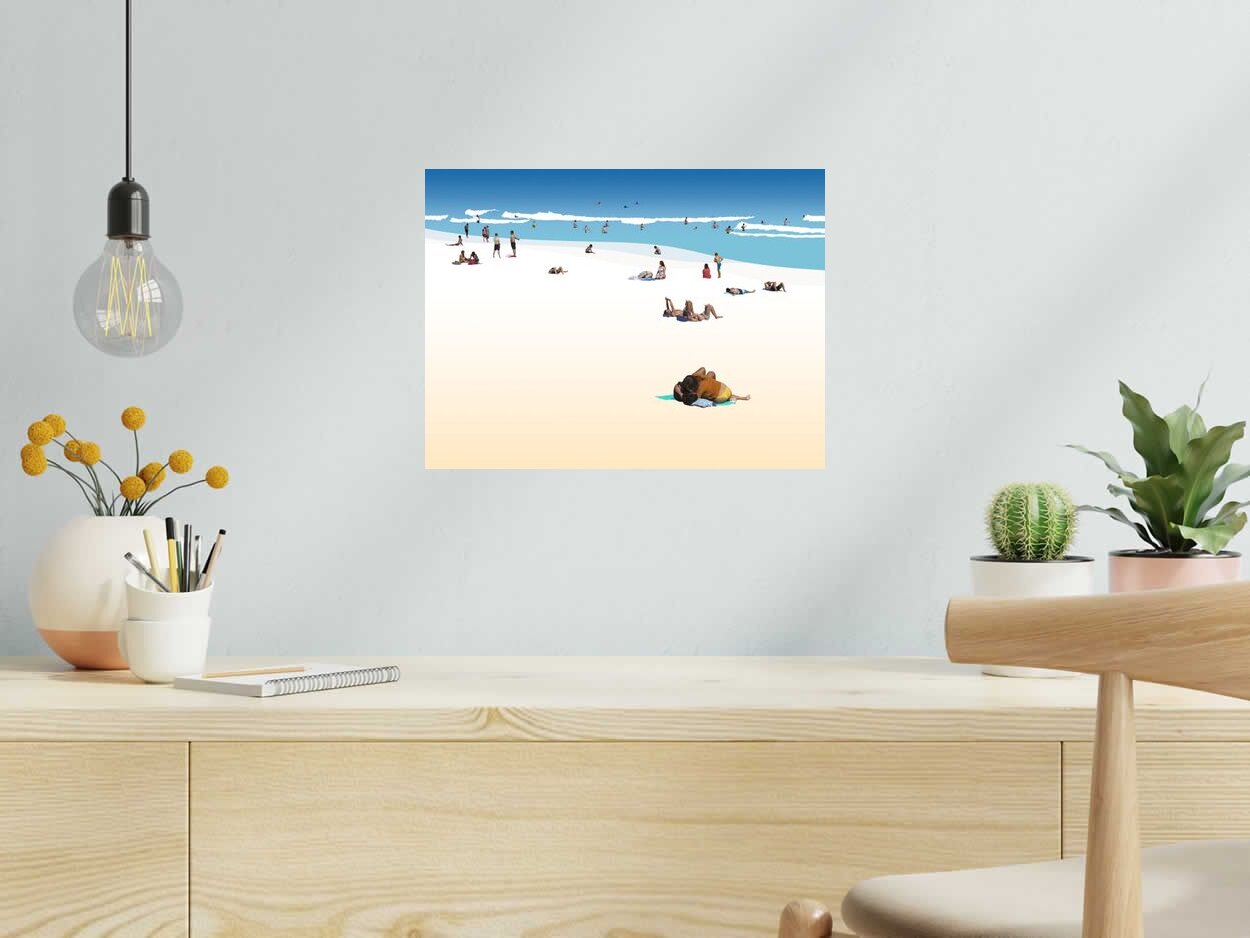 Editions d'art de GILLES INVERNIZZI a pour titre  AMOUREUX A BONDI BEACH style figuratif, graphique dim : GILLES INVERNIZZIprix:70