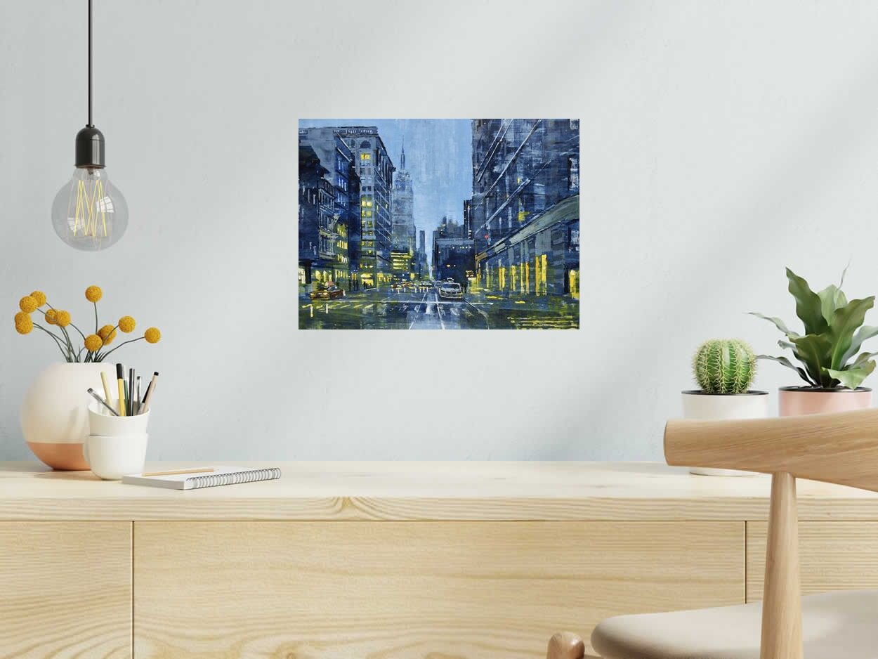 Editions d'art de ADRIEN FAVEAU a pour titre  5TH AVENUE EVENING LIGHTS style figuratif dim : ADRIEN FAVEAUprix:70