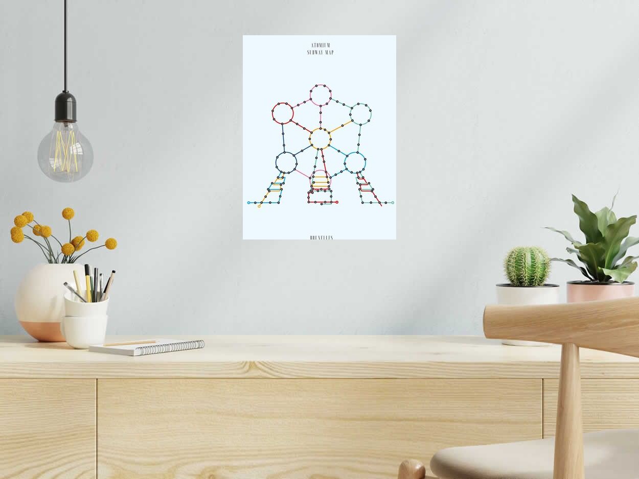 Editions d'art de GABY JOSEPHINE a pour titre  SUBWAY MAP ATOMIUM style figuratif dim : GABY JOSEPHINEprix:50