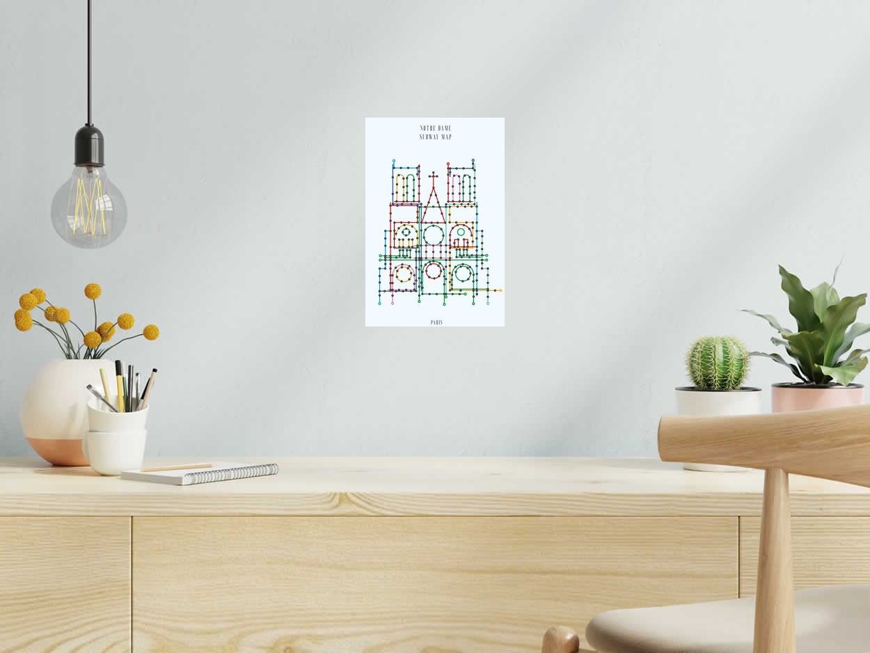 Editions d'art de GABY JOSEPHINE a pour titre  SUBWAY MAP NOTRE DAME style figuratif dim : GABY JOSEPHINEprix:30