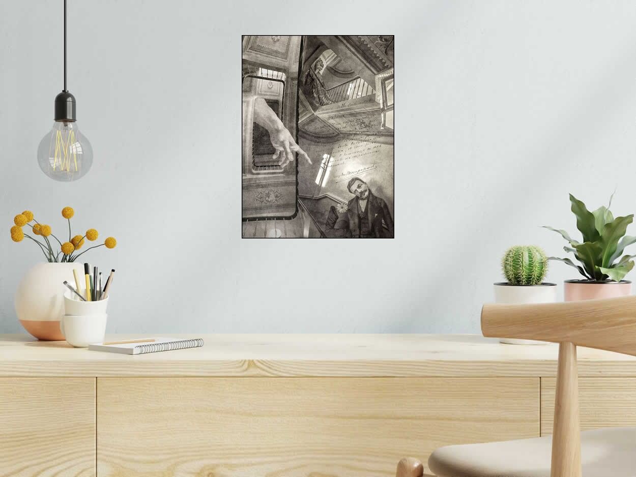 Editions d'art de OliR a pour titre  MAUPASSANT PORTRAIT style figuratif, graphique dim : OliRprix:70