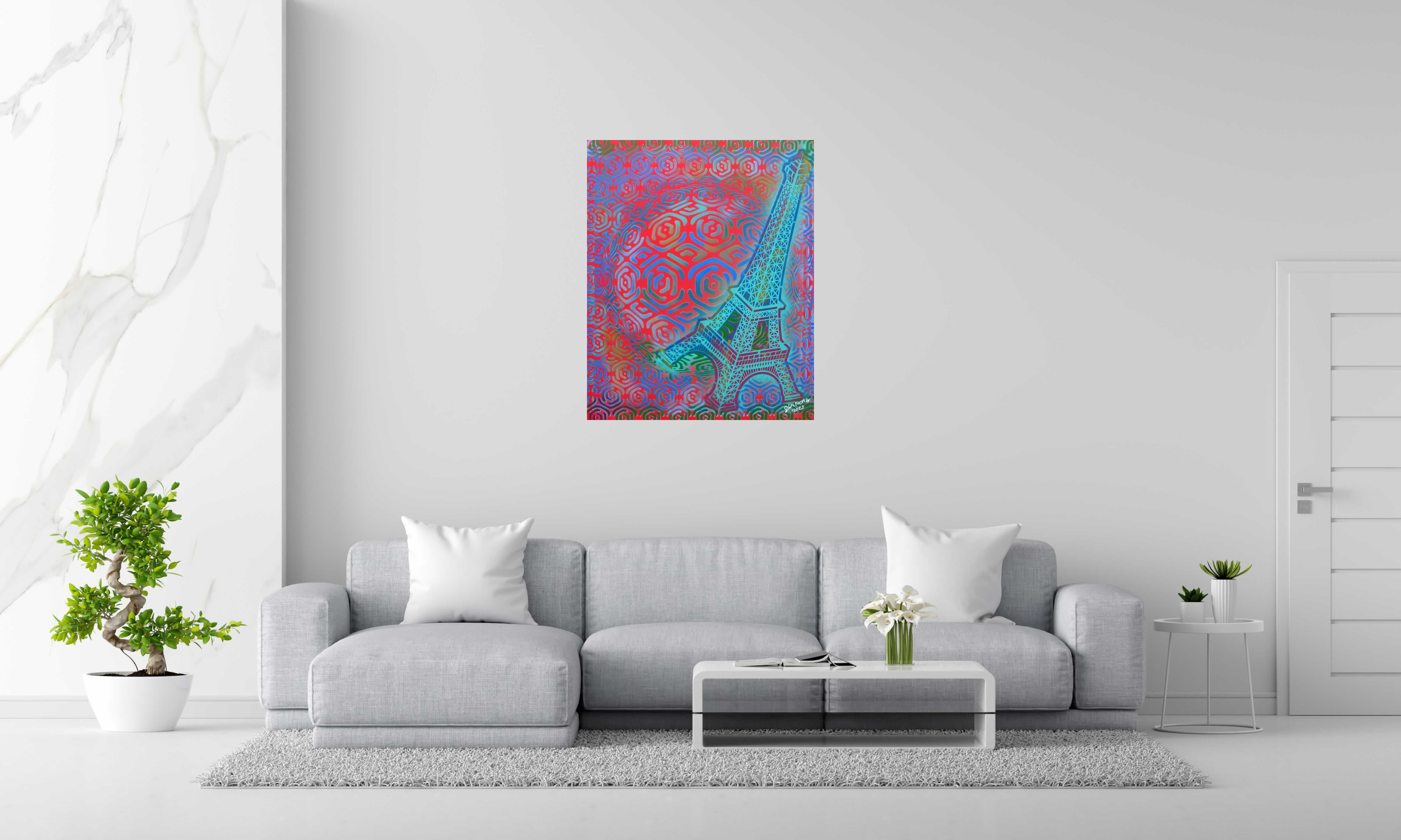 Tableau de YANN GUINCHAN a pour titre  Eiffel 2 style graphique dim : YANN GUINCHANprix:550