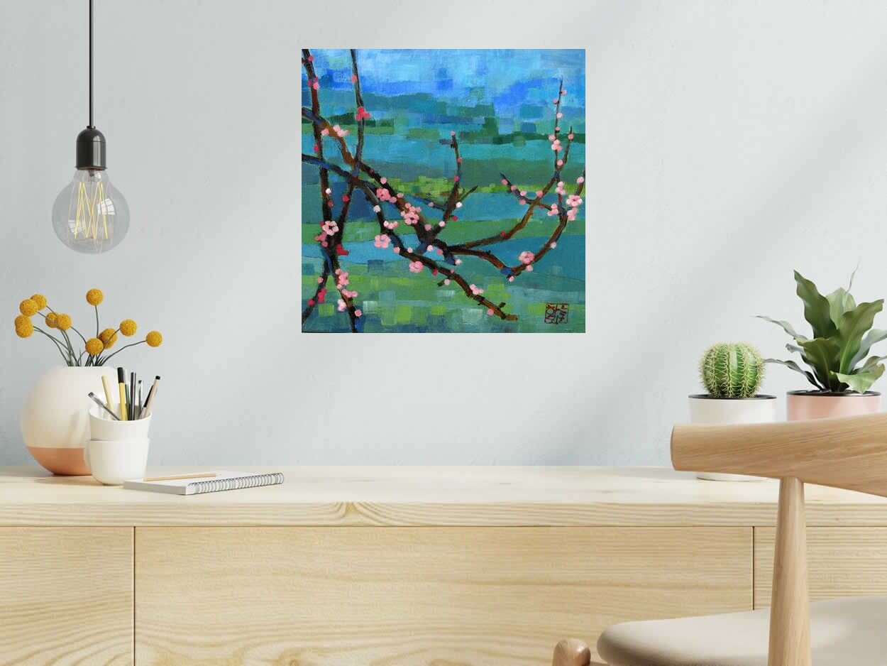 Tableau de JEONG MIN LEE a pour titre  PREMICES DU PRINTEMPS style figuratif dim : JEONG MIN LEEprix:220