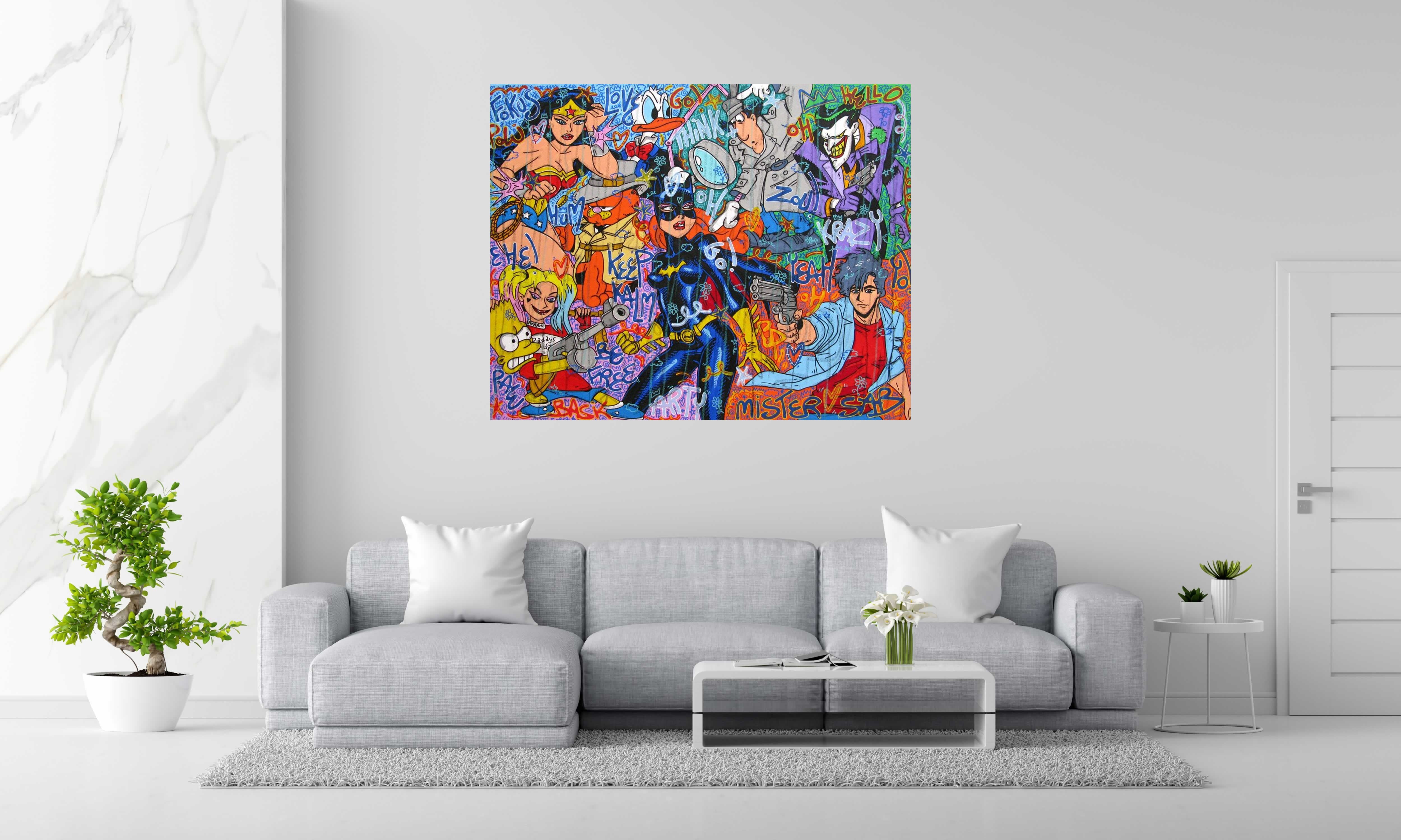 Tableau de RICO SAB a pour titre  Keep krazy be free style street pop art, street art dim : RICO SABprix:1650