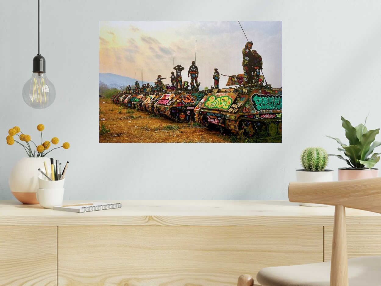 Editions d'art de BLACH a pour titre  Tank de la Paix style street art dim : BLACHprix:100