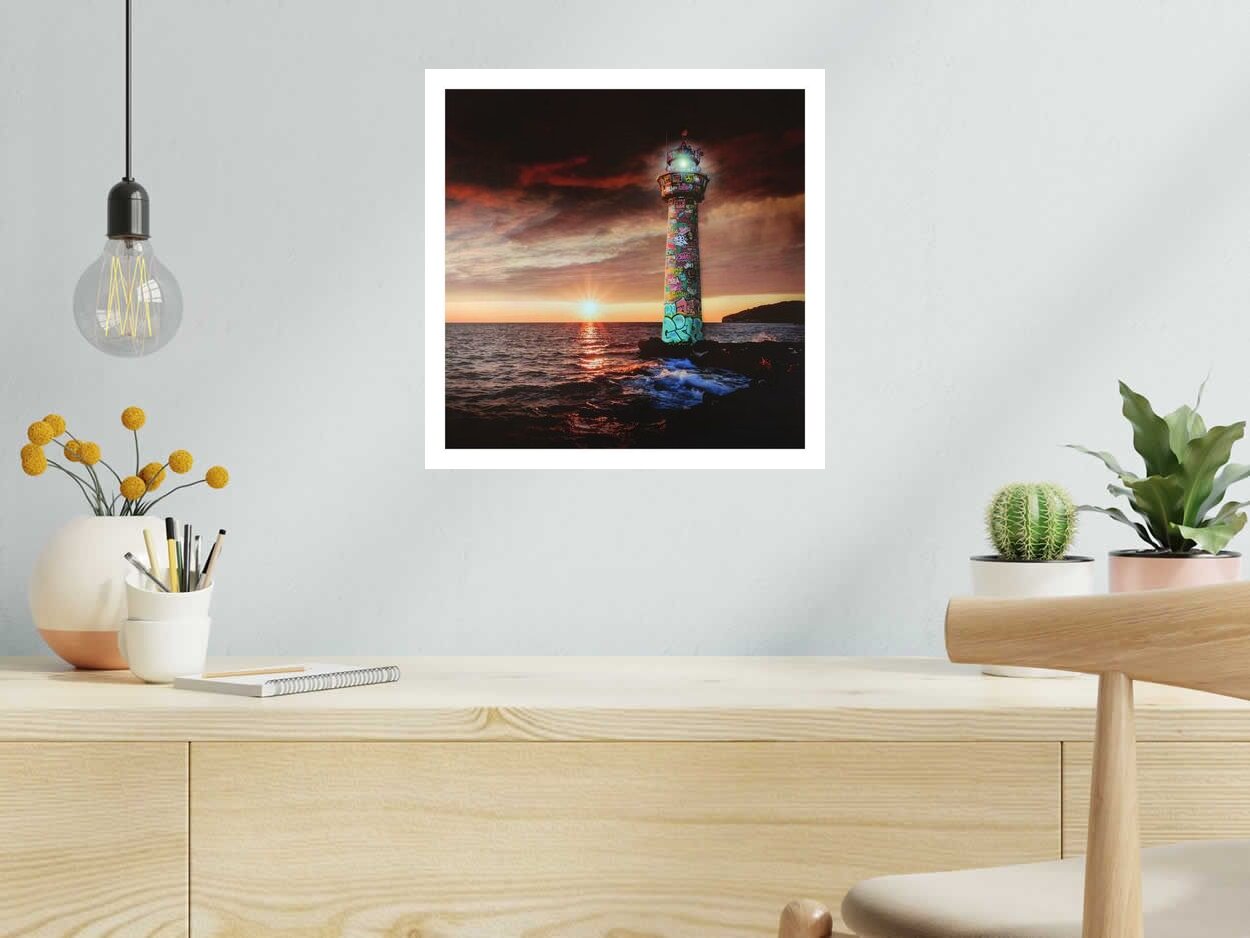 Editions d'art de BLACH a pour titre  Sunset VS Lighthouse style street art dim : BLACHprix:70