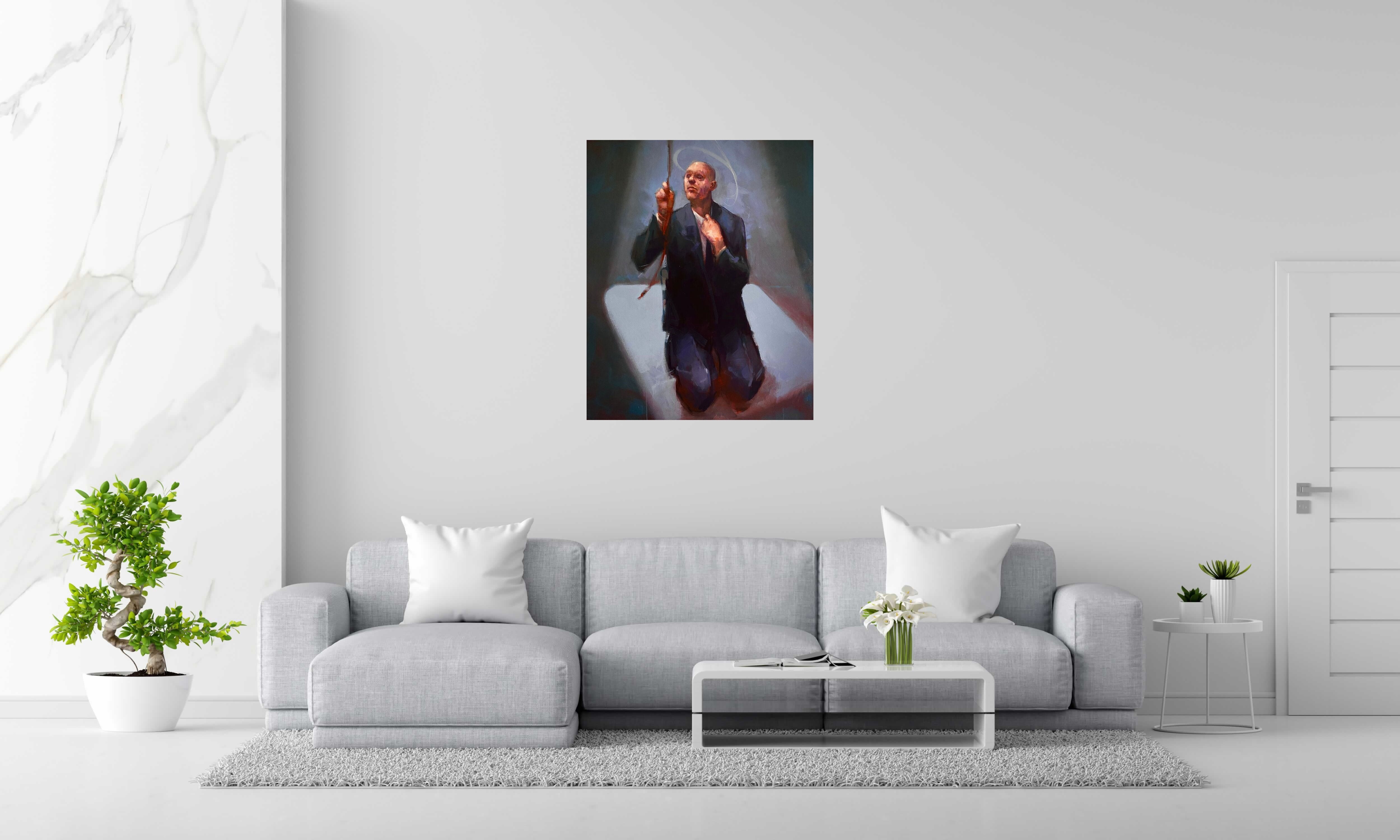 Tableau de MASSEBEUF Olivier a pour titre  Let there be light ! style figuratif dim : MASSEBEUF Olivierprix:900