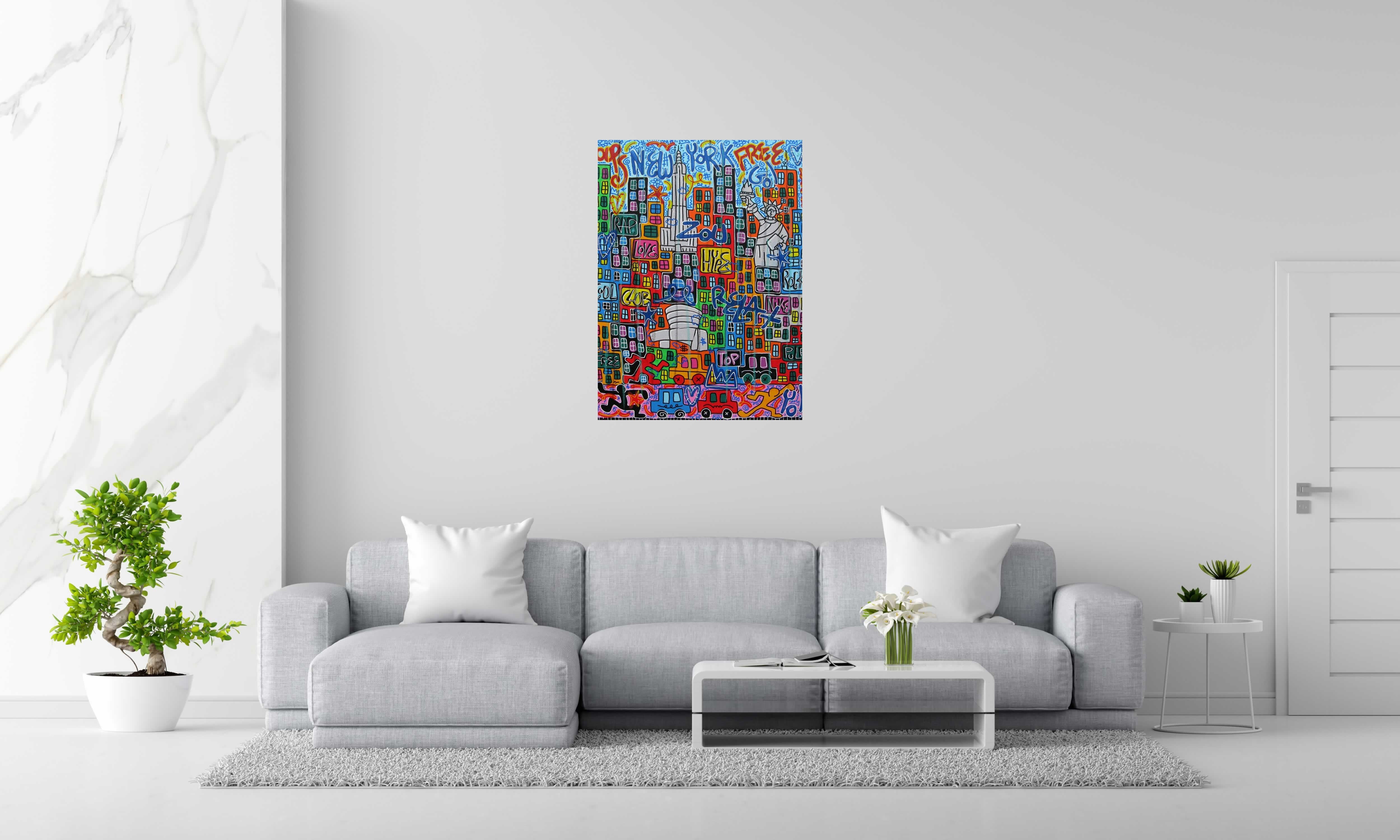 Tableau de RICO SAB a pour titre  New York yeah style street pop art, street art dim : RICO SABprix:650