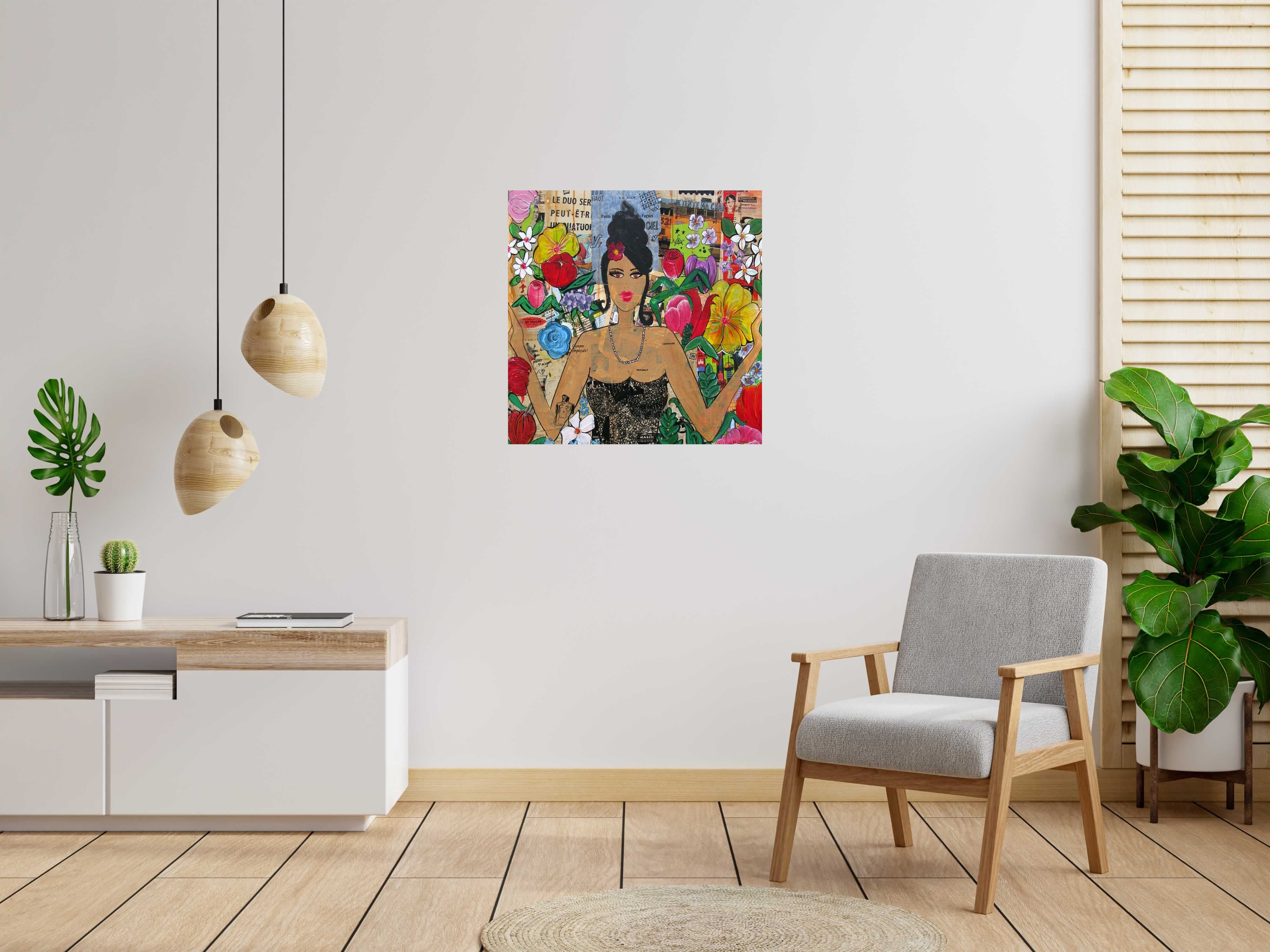 Tableau de CACOU a pour titre  Flowers style graphique dim : CACOUprix:550