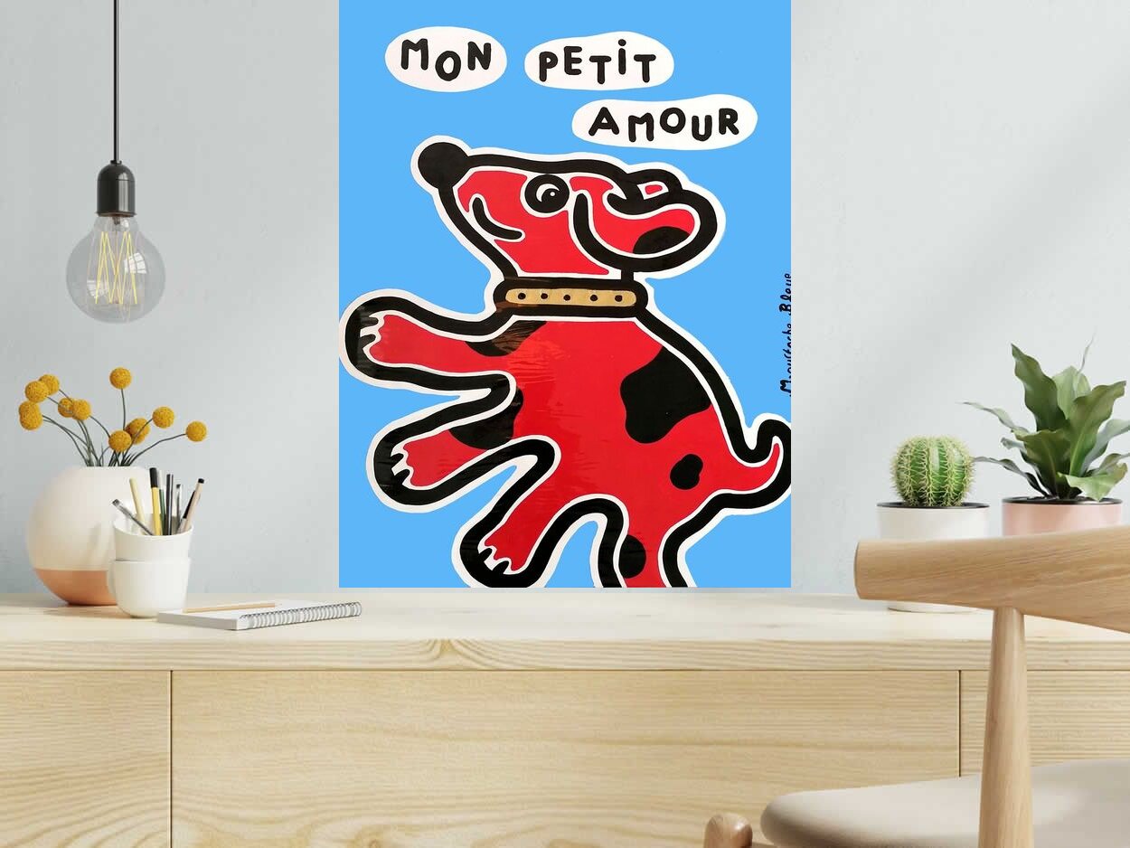 Dessin de MOUSTACHE BLEUE a pour titre  Mon petit amour style figuratif dim : MOUSTACHE BLEUEprix:120