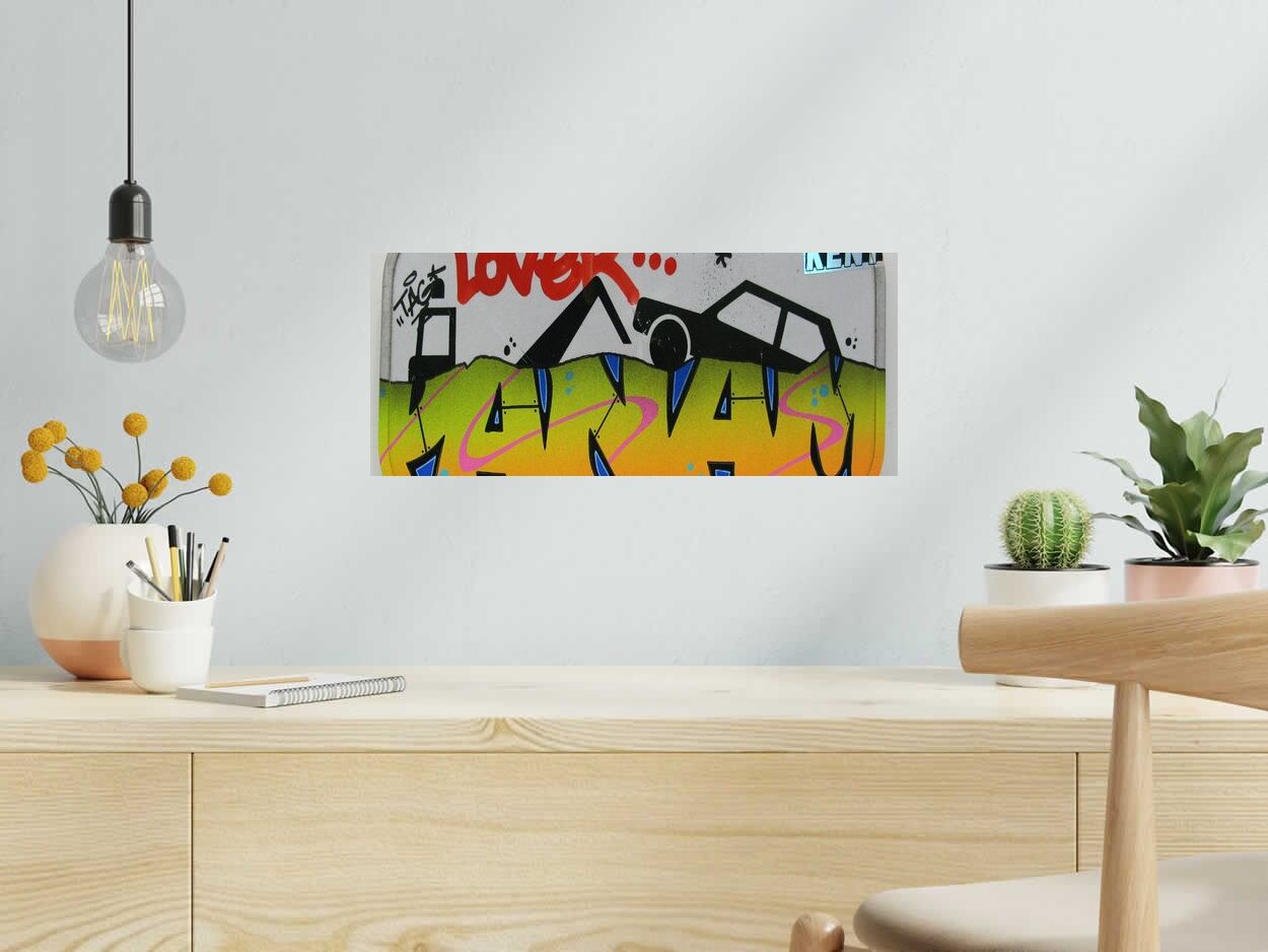 Tableau de KENY a pour titre  Panneau panam style graffiti, street art dim : KENYprix:400