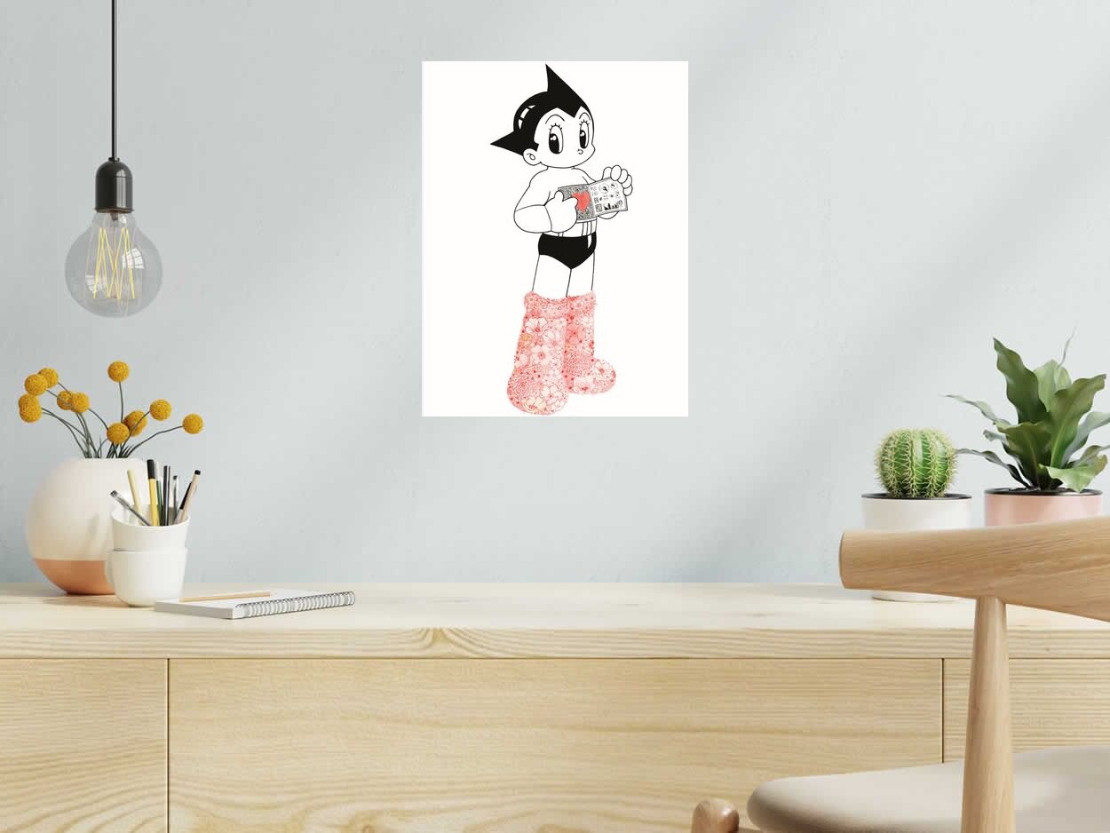 Editions d'art de CAMILLE POLI a pour titre  ASTRO FLEURS style figuratif, graphique dim : CAMILLE POLIprix:90
