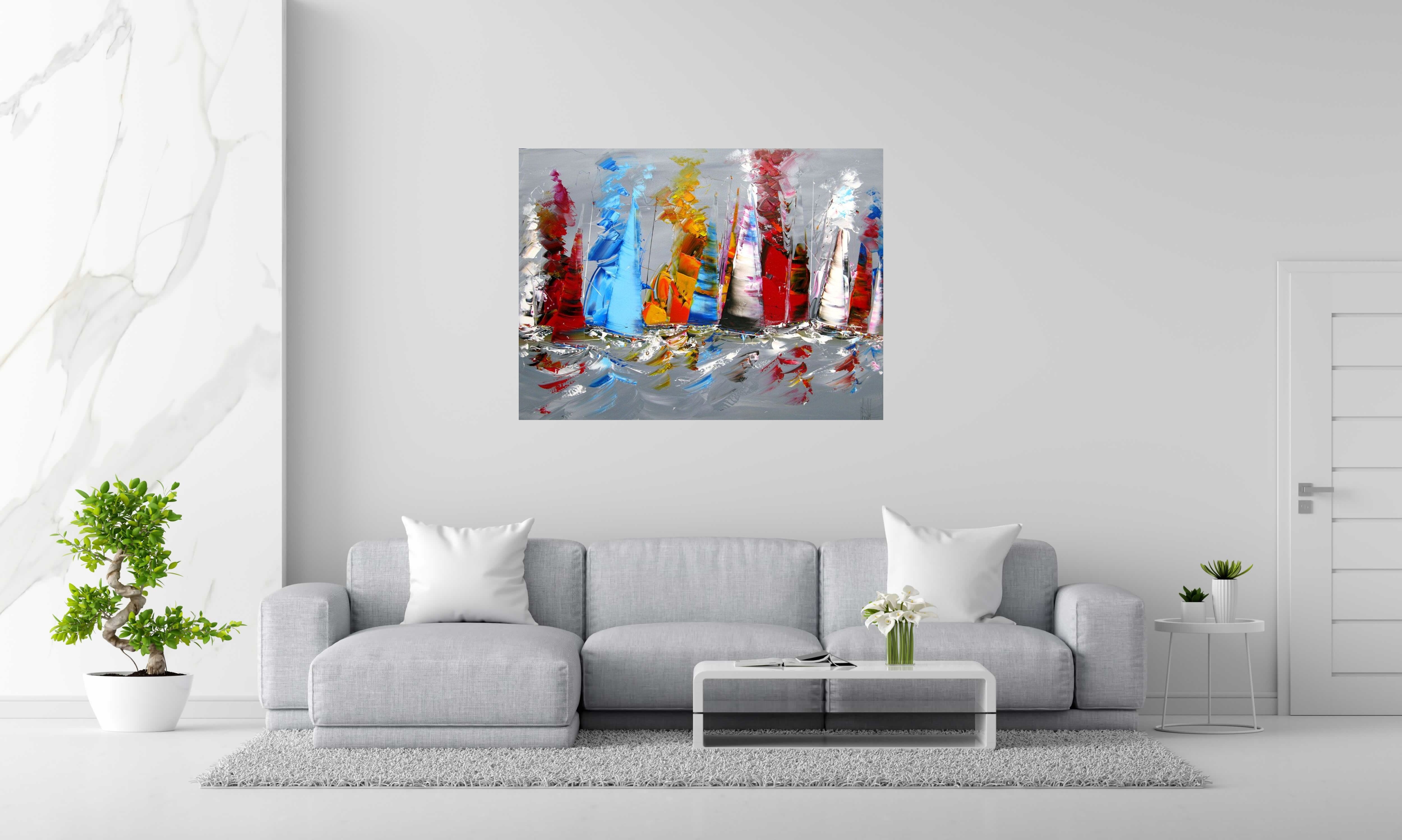 Tableau de F. BOUTET a pour titre  MARINE ABSTRAITE 2024-54 style abstrait dim : F. BOUTETprix:1100