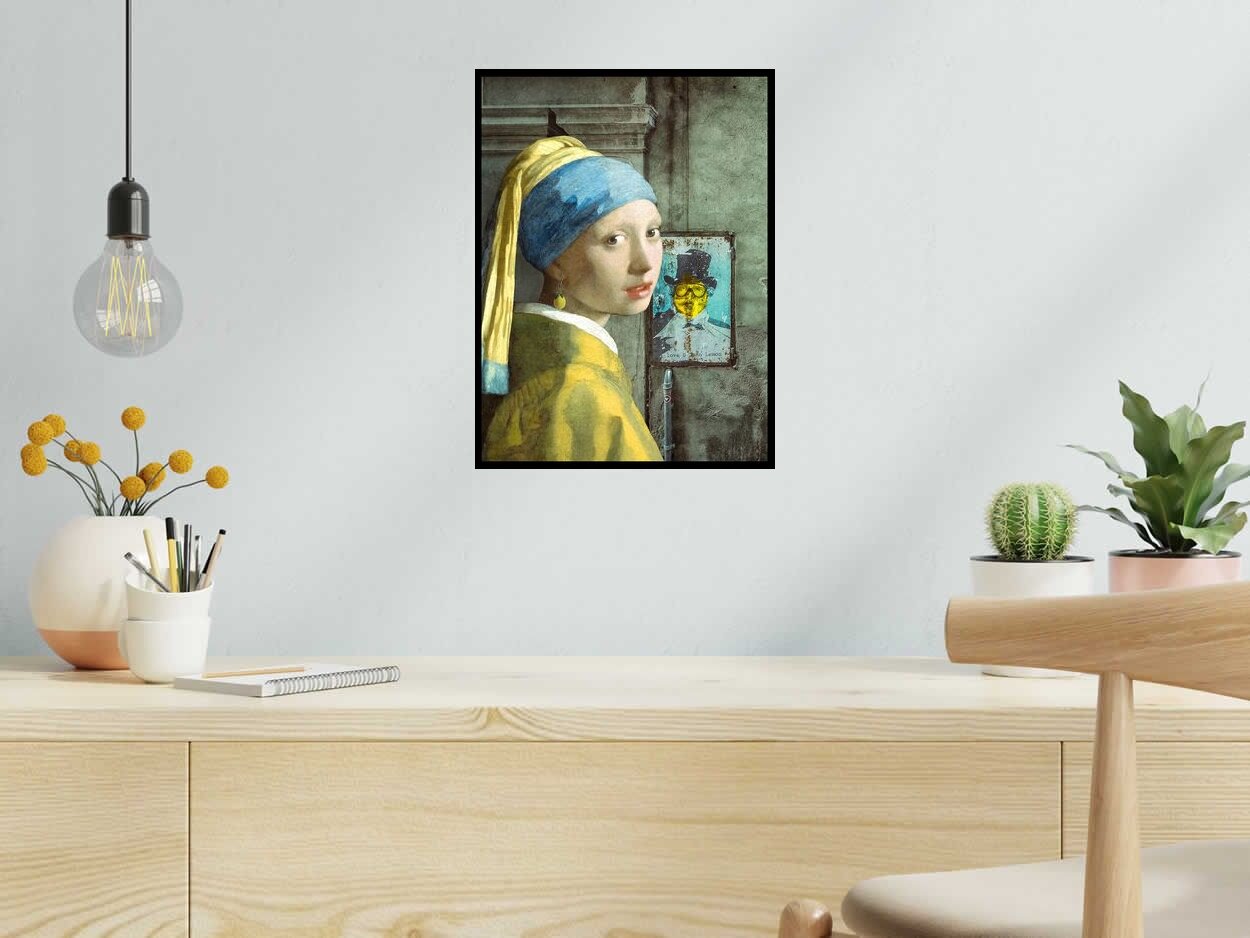 Editions d'art de OliR a pour titre  La jeune fille de Menton style grapique, figurative dim : OliRprix:70