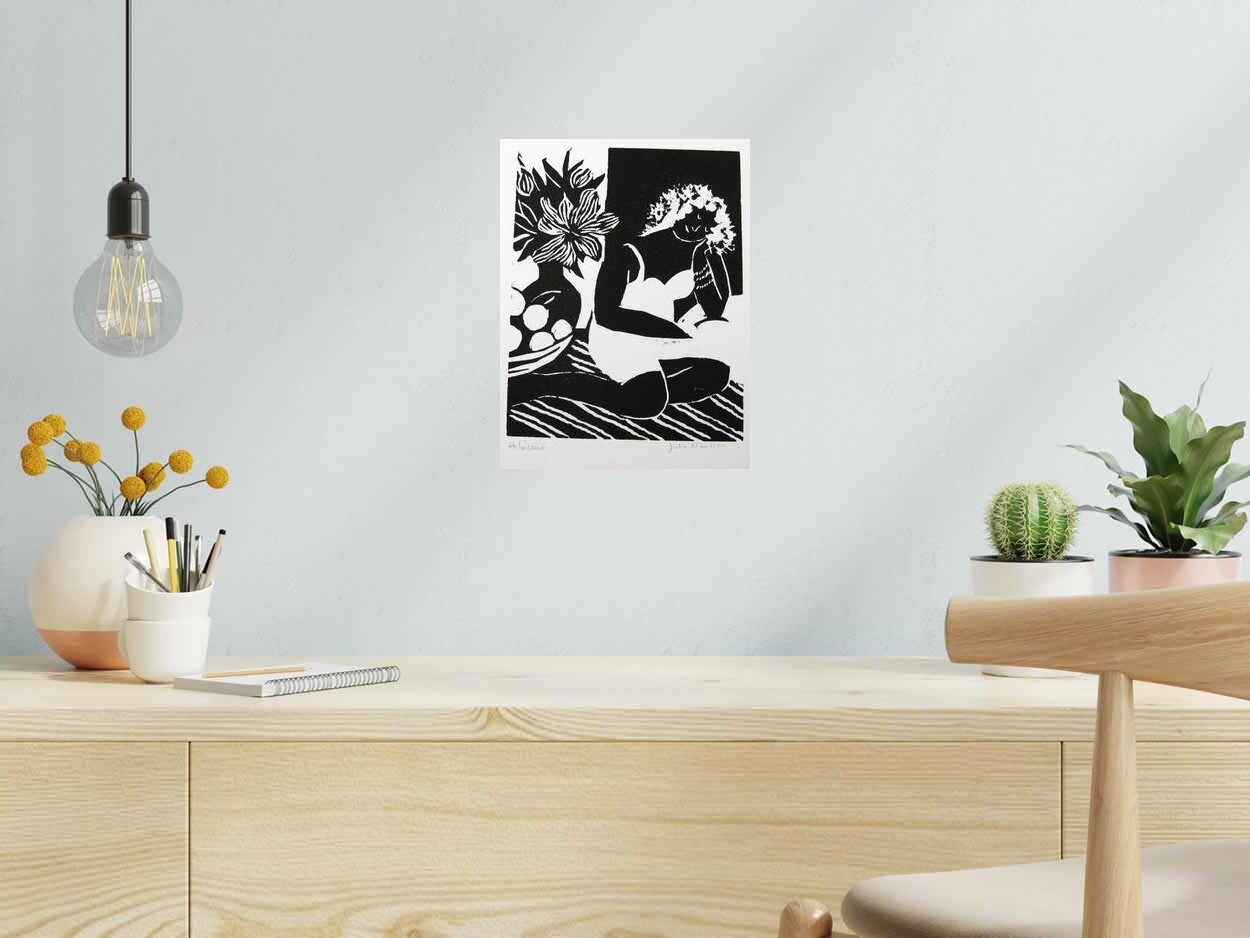 Editions d'art de JULIA CHAUSSON a pour titre  Hibiscus style figuratif dim : JULIA CHAUSSONprix:55