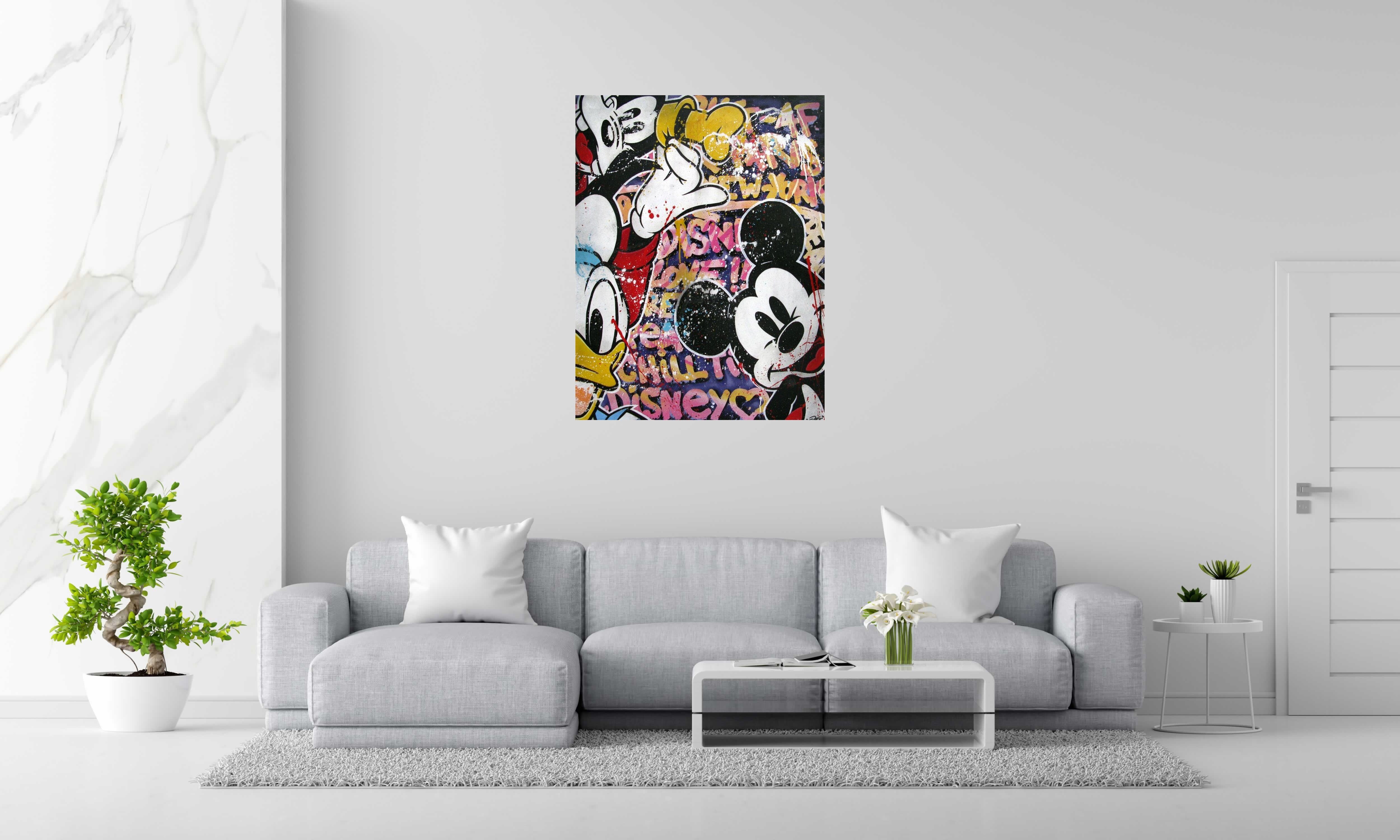 Tableau de JUG a pour titre  MICKEY AND FRIENDS style street pop art dim : JUGprix:900