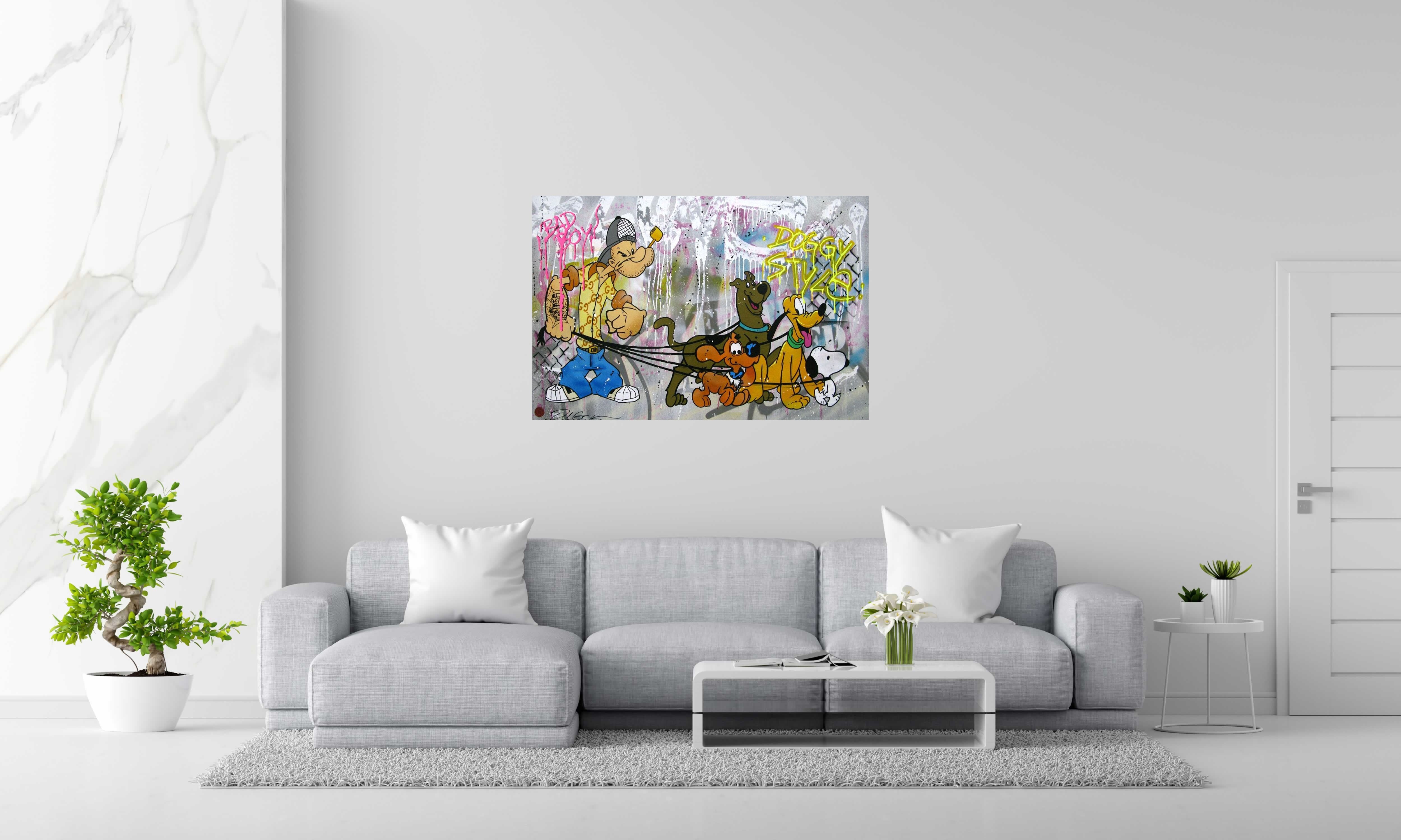 Tableau de JUG a pour titre  DOGEYE style street pop art dim : JUGprix:900