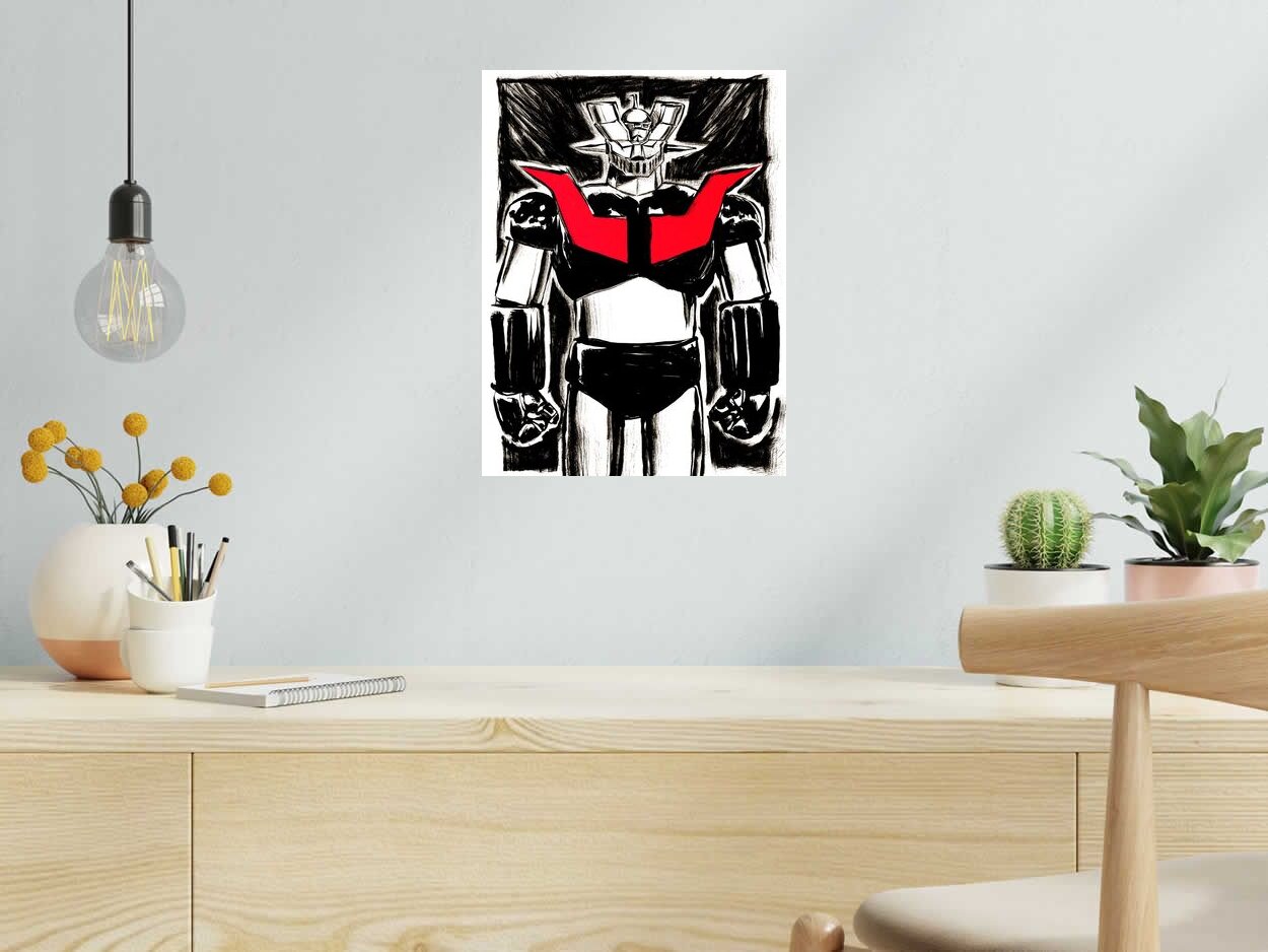 Editions d'art de Carlos Olmo a pour titre  Mazinger Z style figuratif dim : Carlos Olmoprix:60
