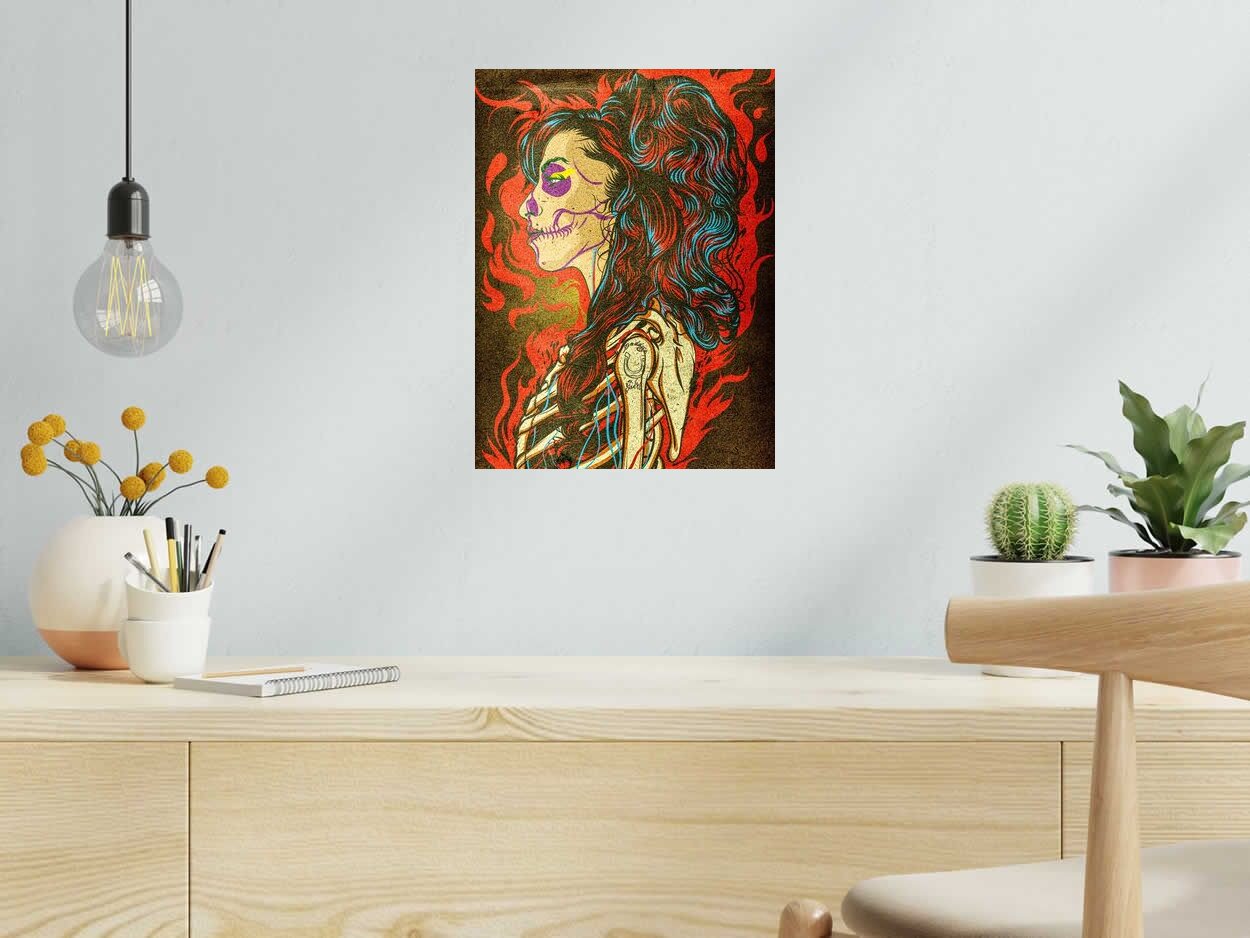 Editions d'art de Carlos Olmo a pour titre  Amy on fire style figuratif dim : Carlos Olmoprix:60
