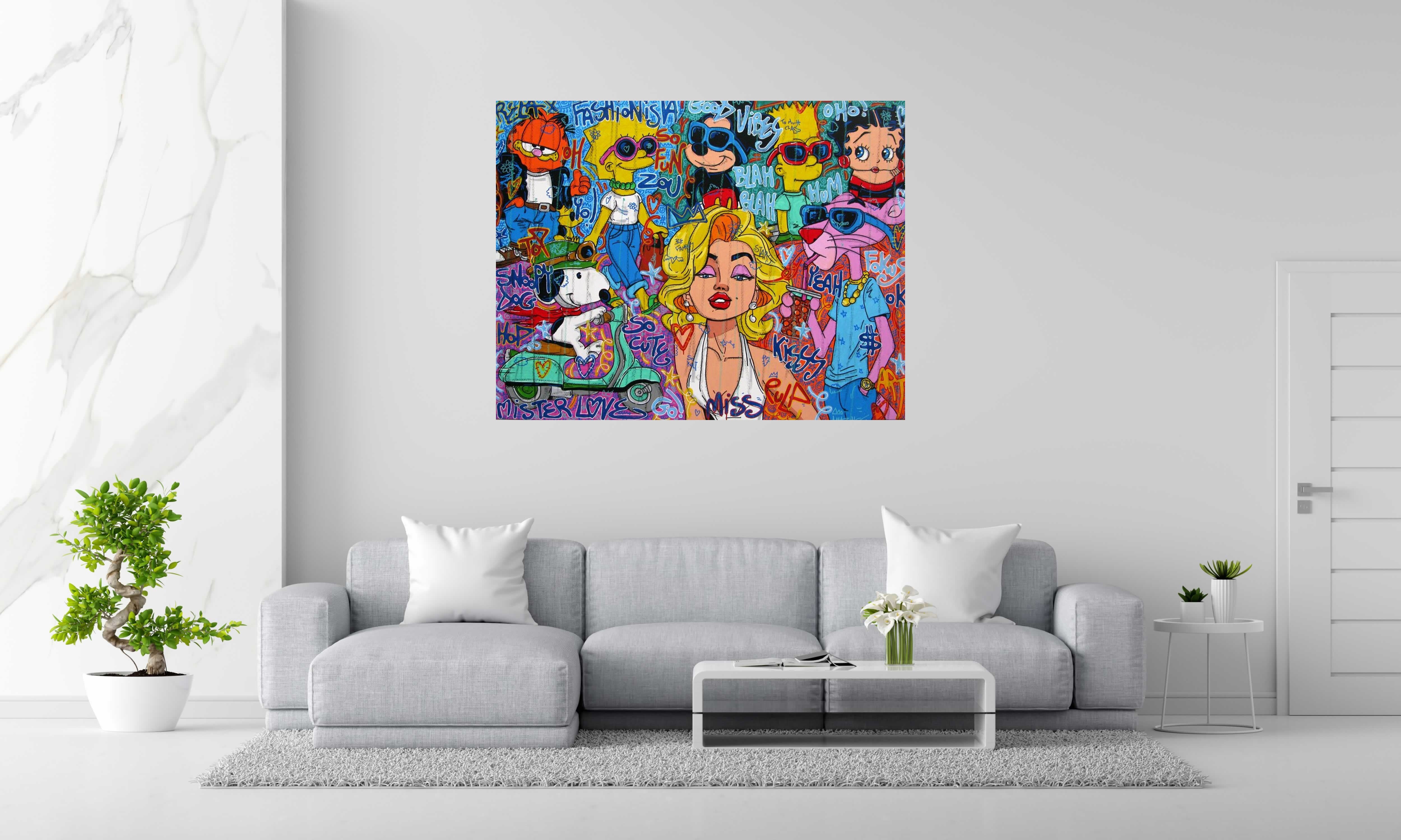 Tableau de RICO SAB a pour titre  Fashionista Good vibes style street pop art, street art dim : RICO SABprix:1650