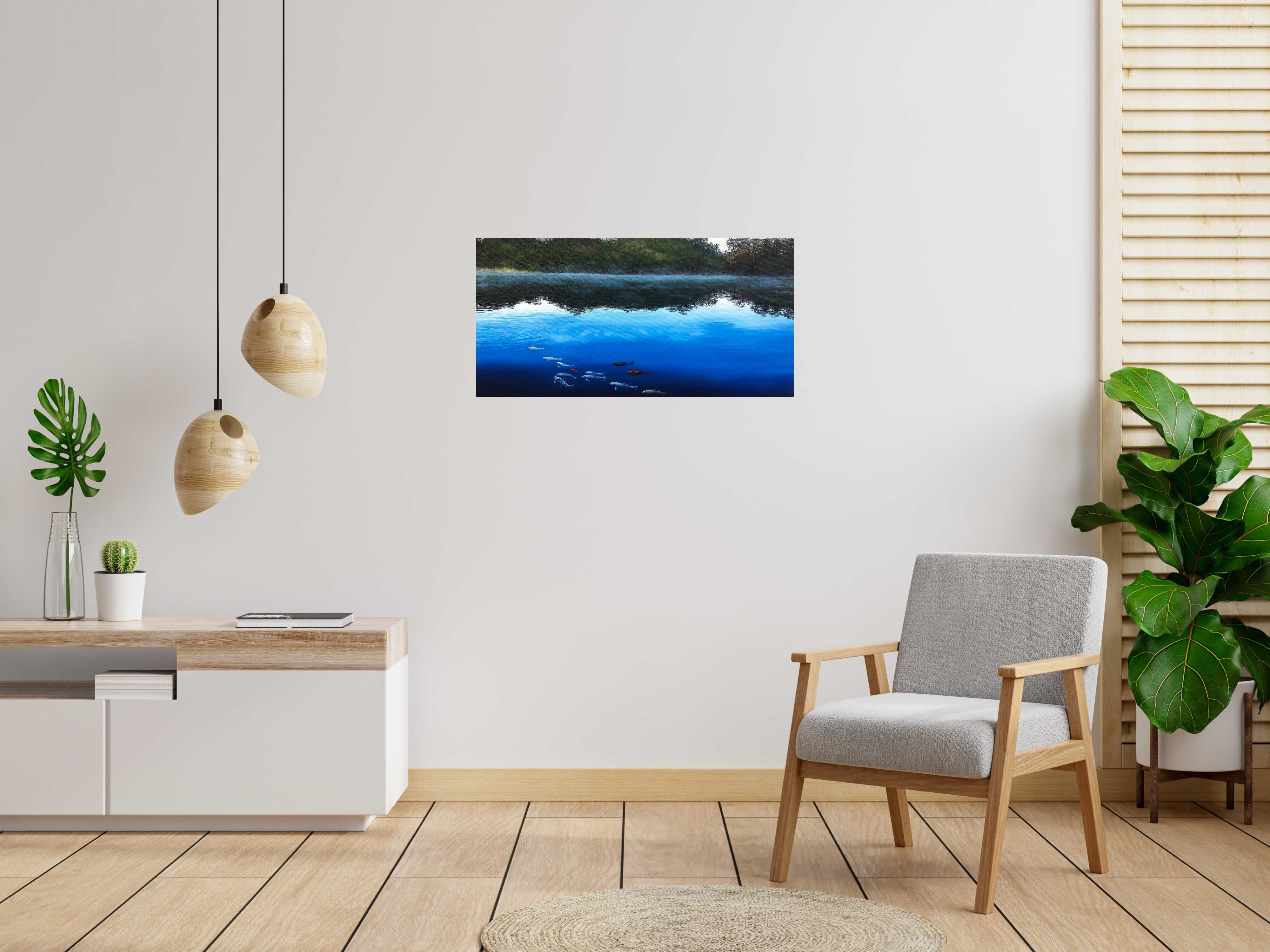 Tableau de ELISE BARAT a pour titre  Le lac style figuratif dim : ELISE BARATprix:550