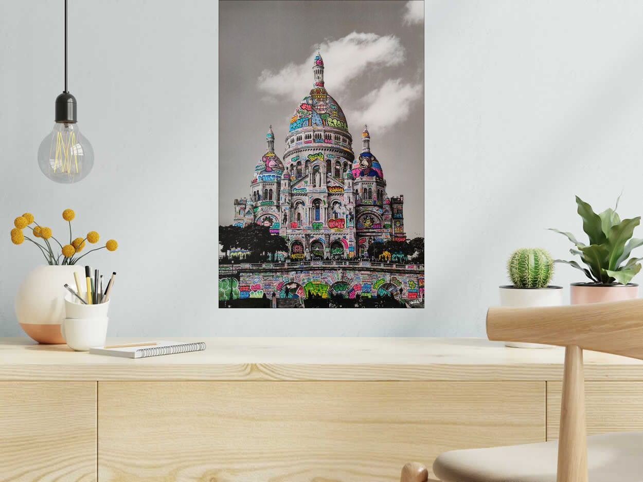 Editions d'art de BLACH a pour titre  MONTMARTRE style graffiti, street pop art dim : BLACHprix:100