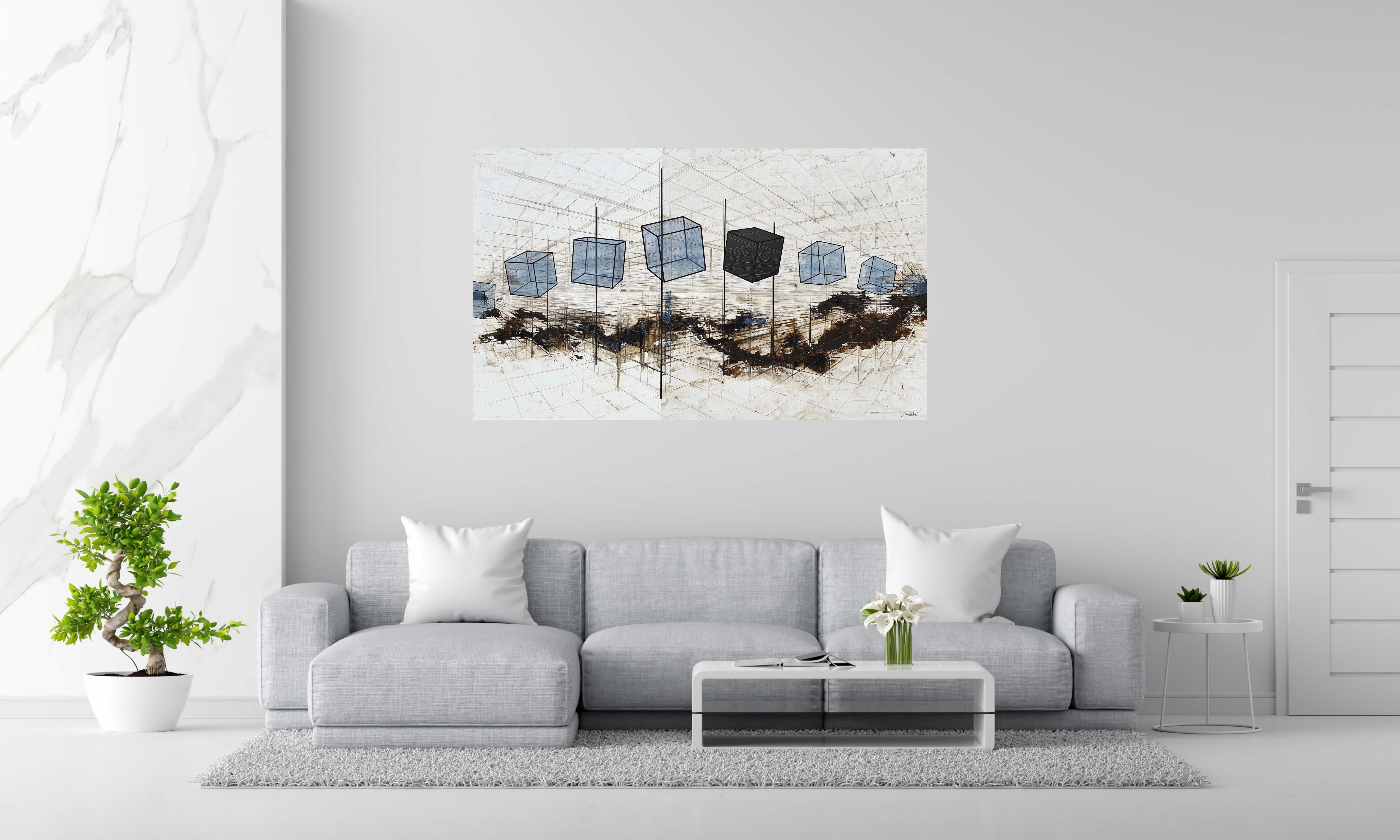 Tableau de LUDOVIC MERCHER a pour titre  CROSSING style abstrait dim : LUDOVIC MERCHERprix:1700