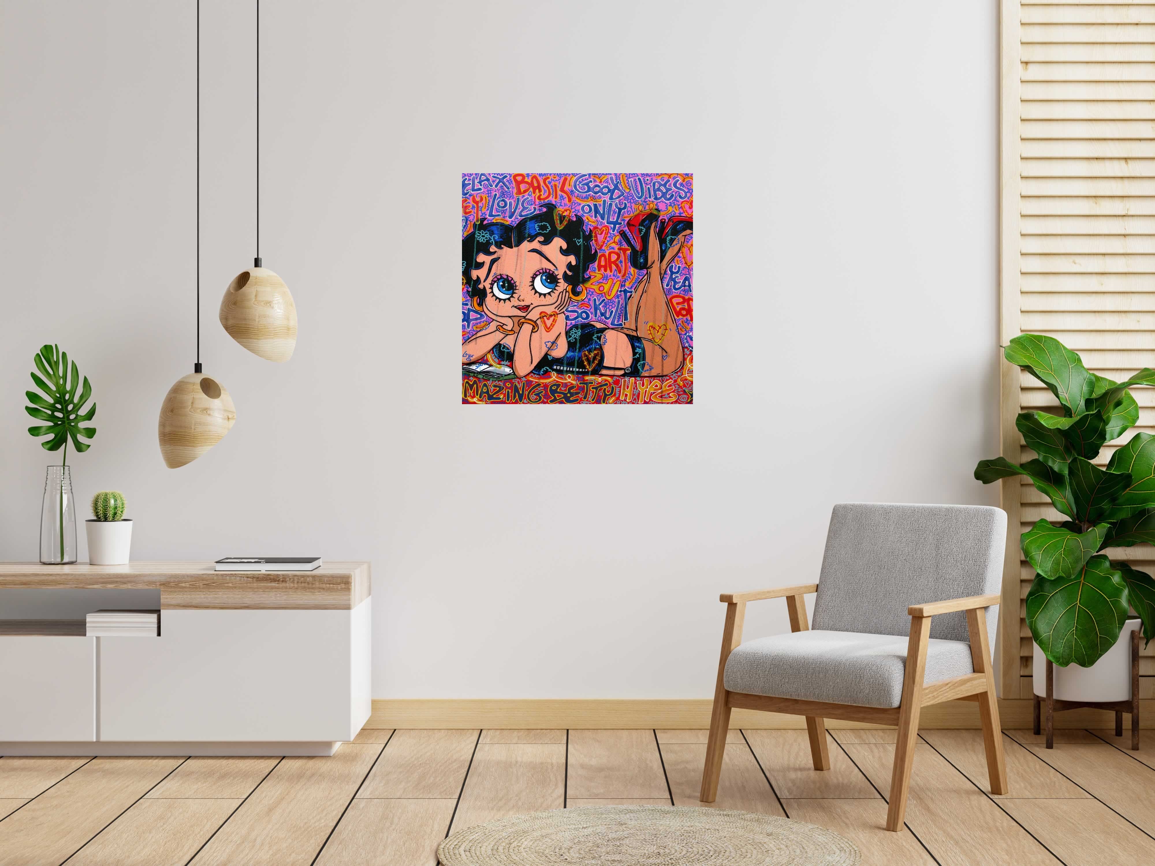 Tableau de RICO SAB a pour titre  Love betty style graphique dim : RICO SABprix:600